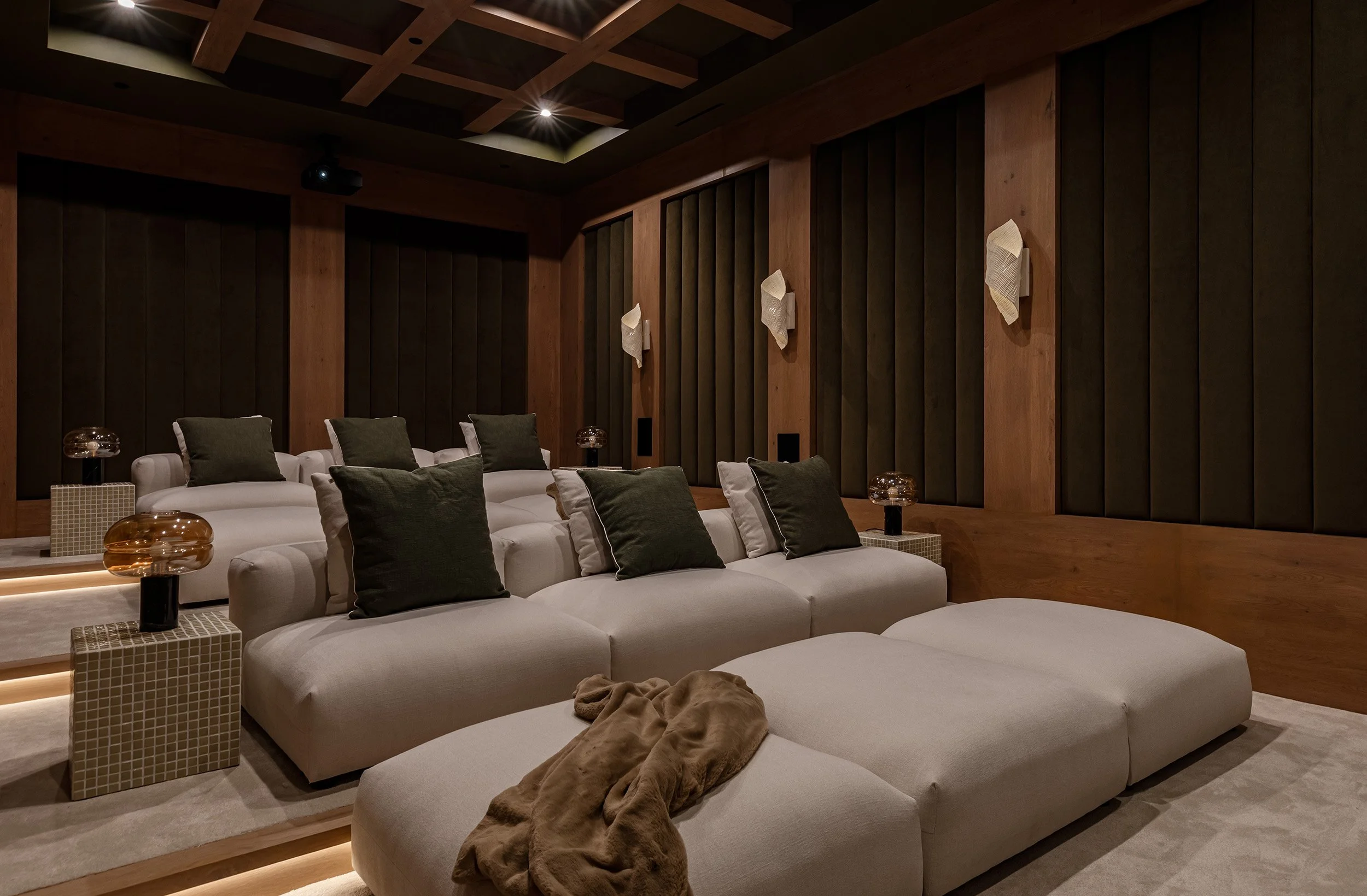 Franklin Canyon Beverly Hills modern mansion luxury home theater