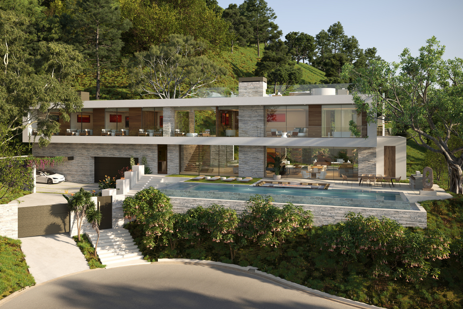 Rising Glen luxury modern resort style home in the Hollywood Hills