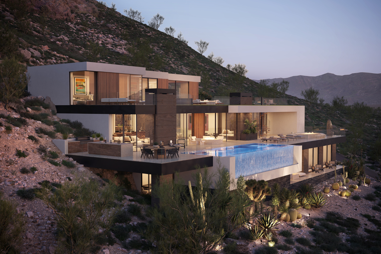 Royal Palm luxury modern desert home for indoor outdoor resort style living in Paradise Valley, Arizona