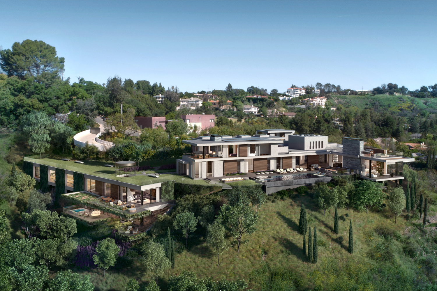 Benedict Canyon Drive luxury modern guest house in Beverly Hills