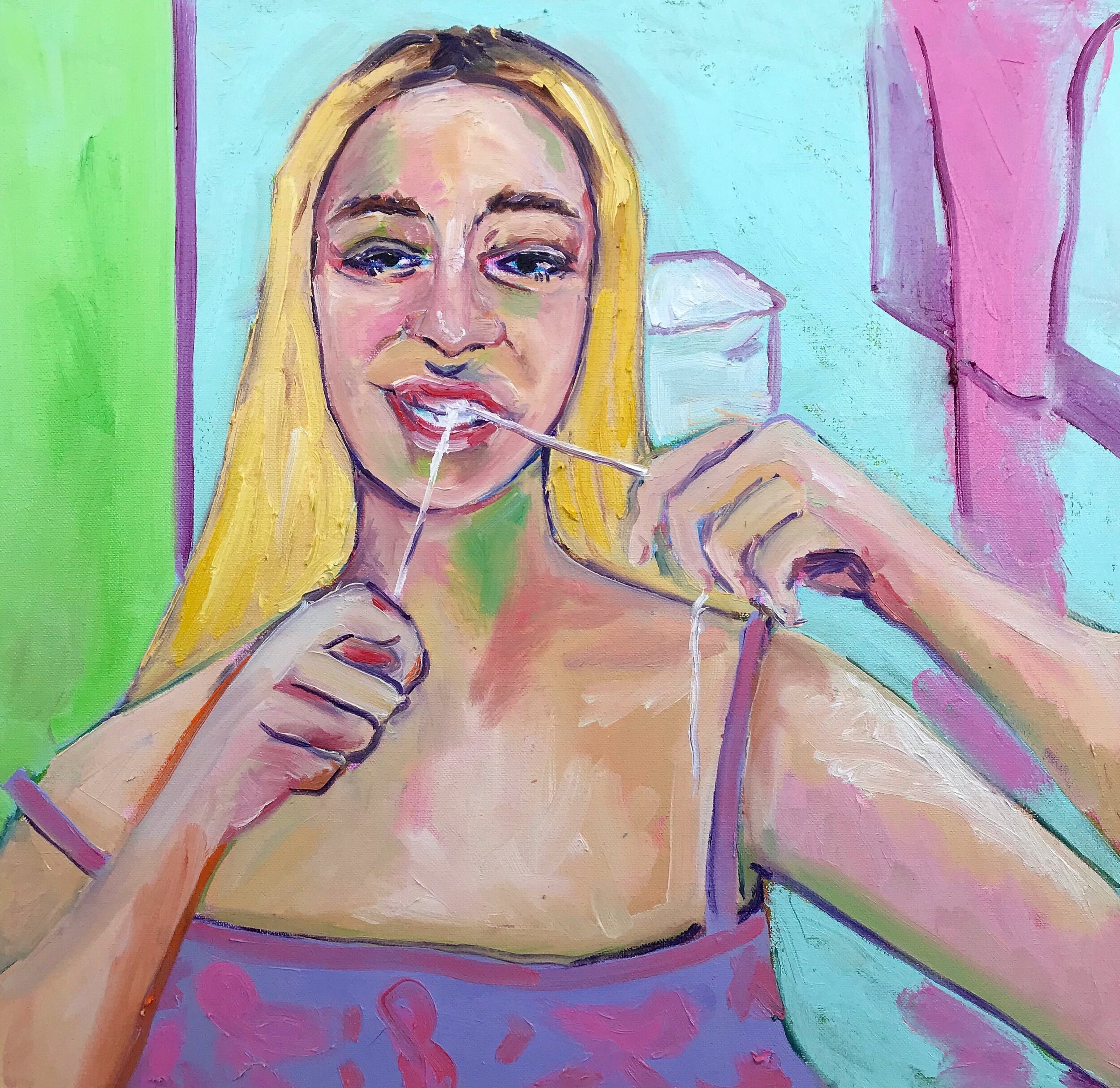  Dental Hygiene   Oil on Canvas  2020  20 inches x 20 inches 