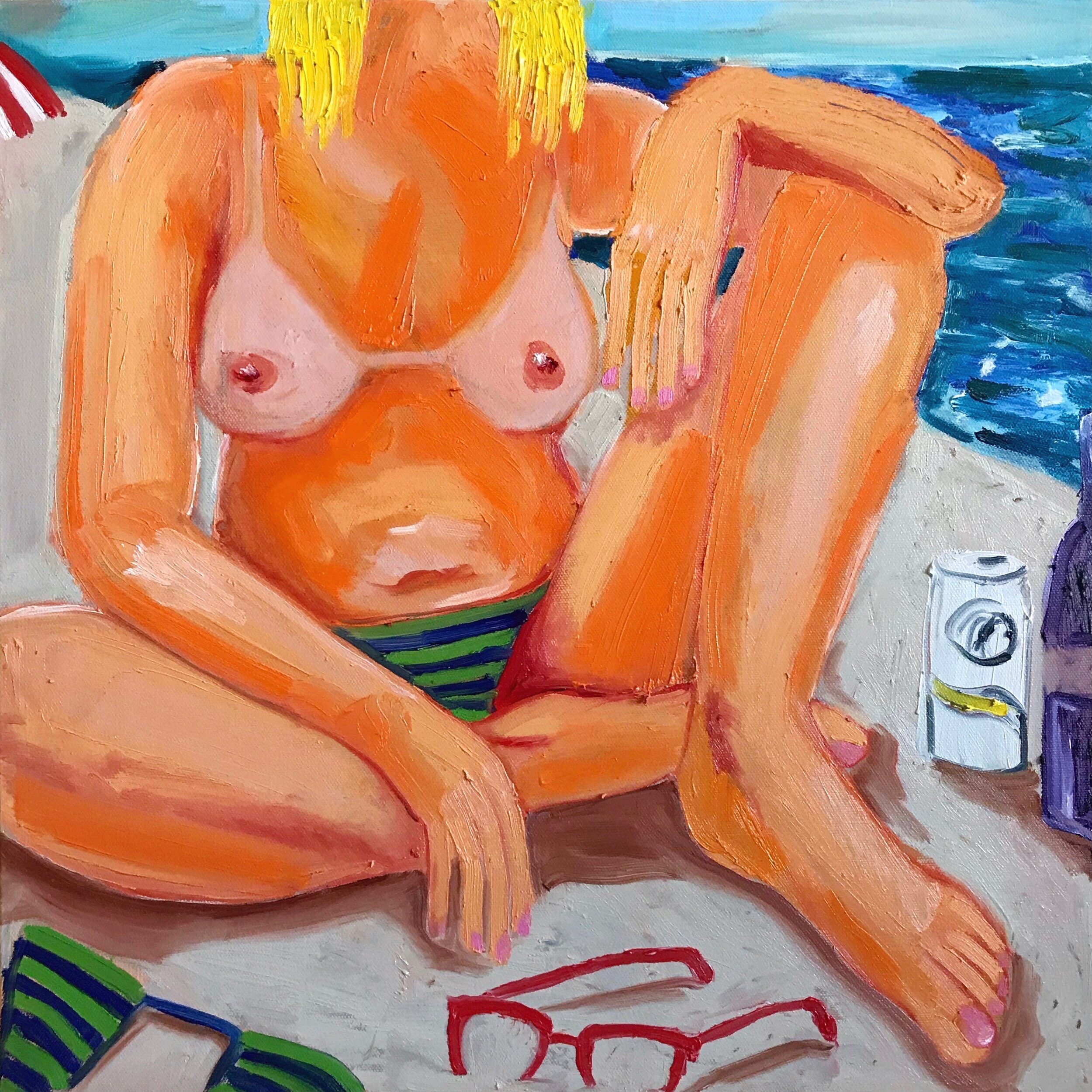  Do You Like My Tan Lines?  Oil Paint on Canvas  2021  20 inches x 20 inches 