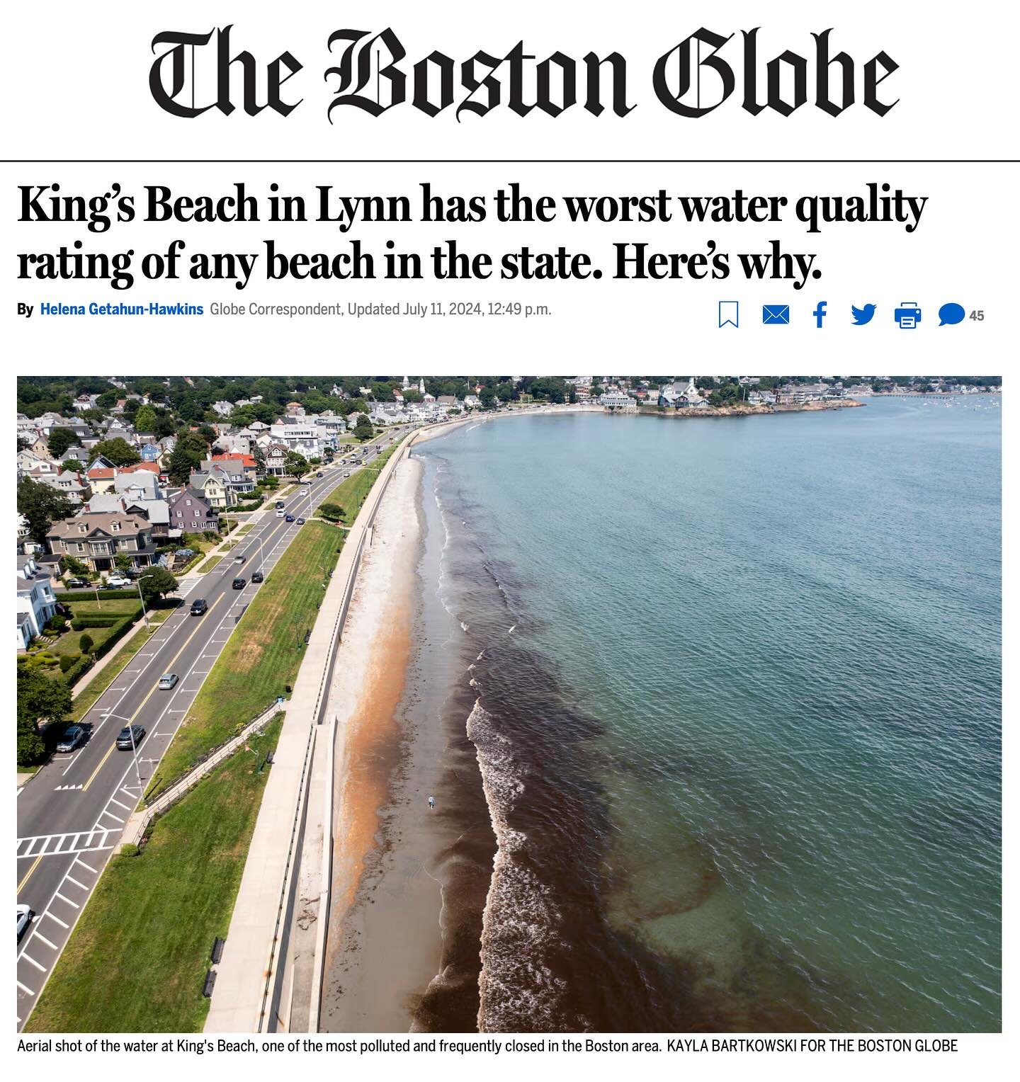 When the @bostonglobe BostonGlobe needs leadership insight on the condition of King&rsquo;s Beach, naturally they turn to Save The Harbor.

We were flattered to have our Executive Director Chris Mancini speak on thronging concerns with the water qual