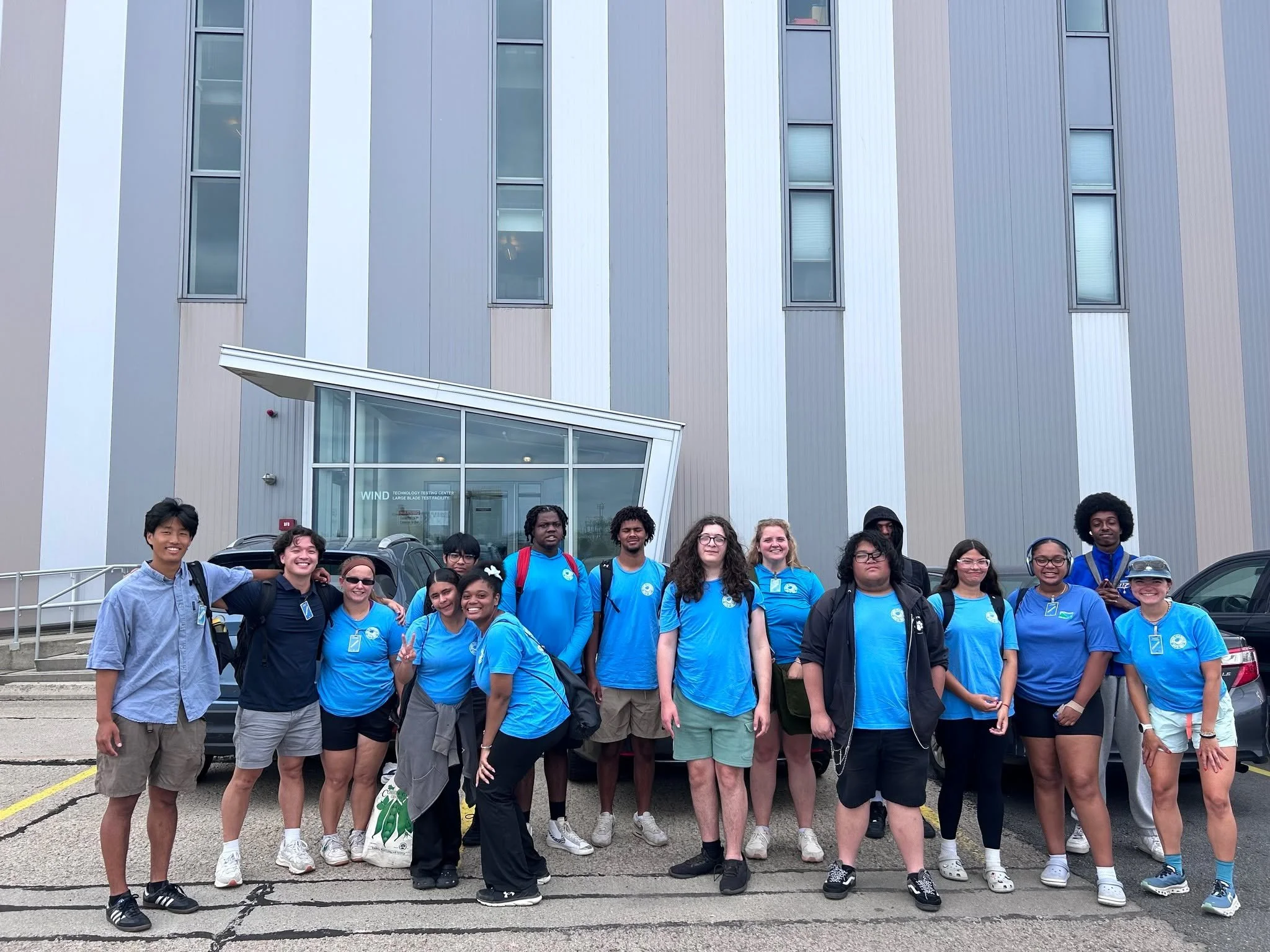 We recently brought our youth staff to visit the @masscec Wind Testing Technology Center in Charlestown, a state of the art facility that tests wind turbine blades to ensure they meet international design standards. As part of their STEM curriculum, 