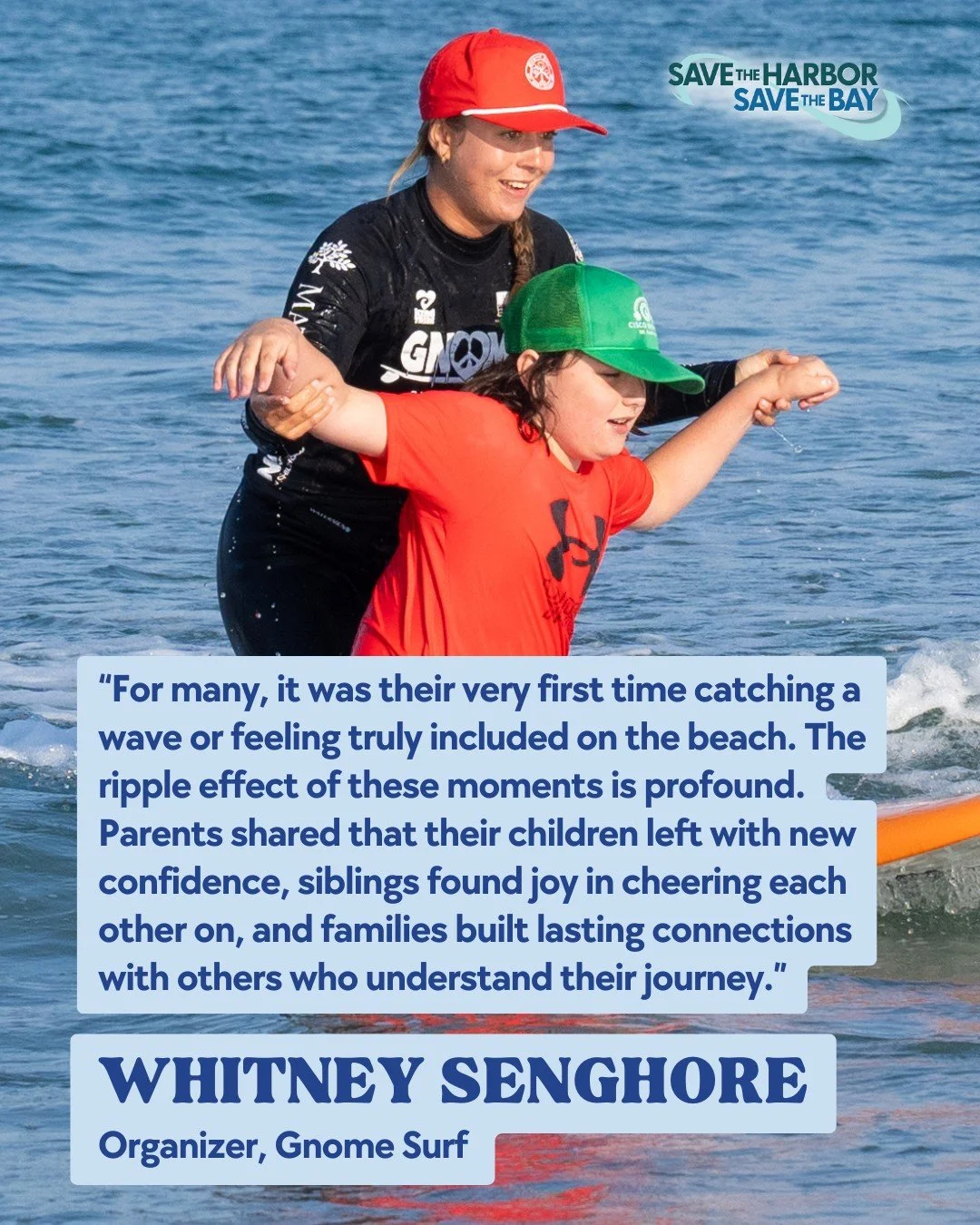 Better Beaches grantee @gnomesurf used their funding to host several Happy Camp sessions in the summer on Nahant Beach and Nantasket Beach. Happy Camp is a fully inclusive, family-centered surf therapy clinic designed to celebrate the strengths, indi