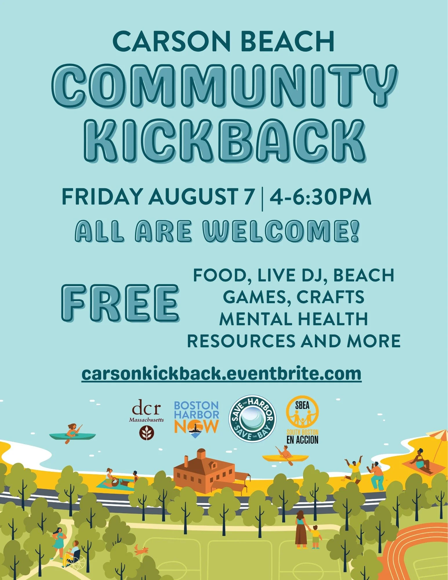 @bostonharbornow and Save the Harbor/Save the Bay are ecstatic to host the fourth annual Carson Beach Community Kickback! Join us for a FREE fun-filled afternoon with time to unwind, relax, and enjoy time with your friends, family, and neighbors.

Th