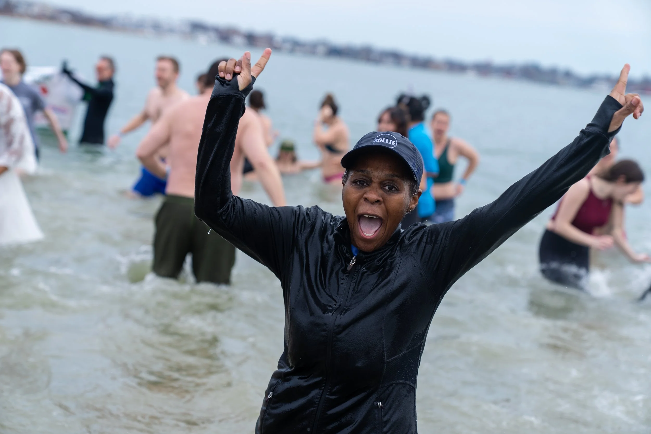 Plunging into Constitution Beach for a great cause