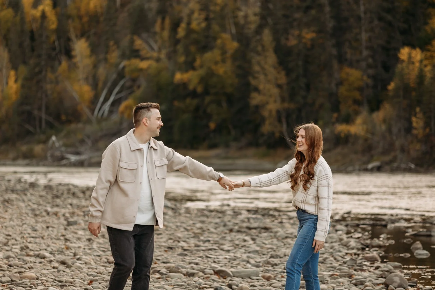 Pembina River Engagement Photography