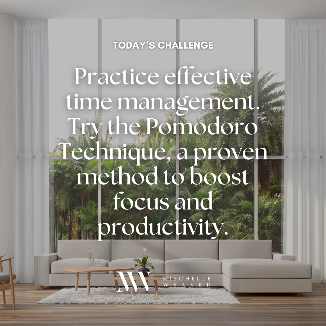 Practice effective time management. Today, we're exploring the Pomodoro Technique, a proven method to boost focus and productivity.
