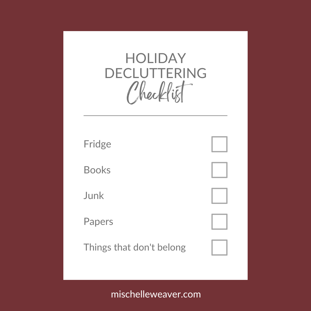 small decluttering for the holidays