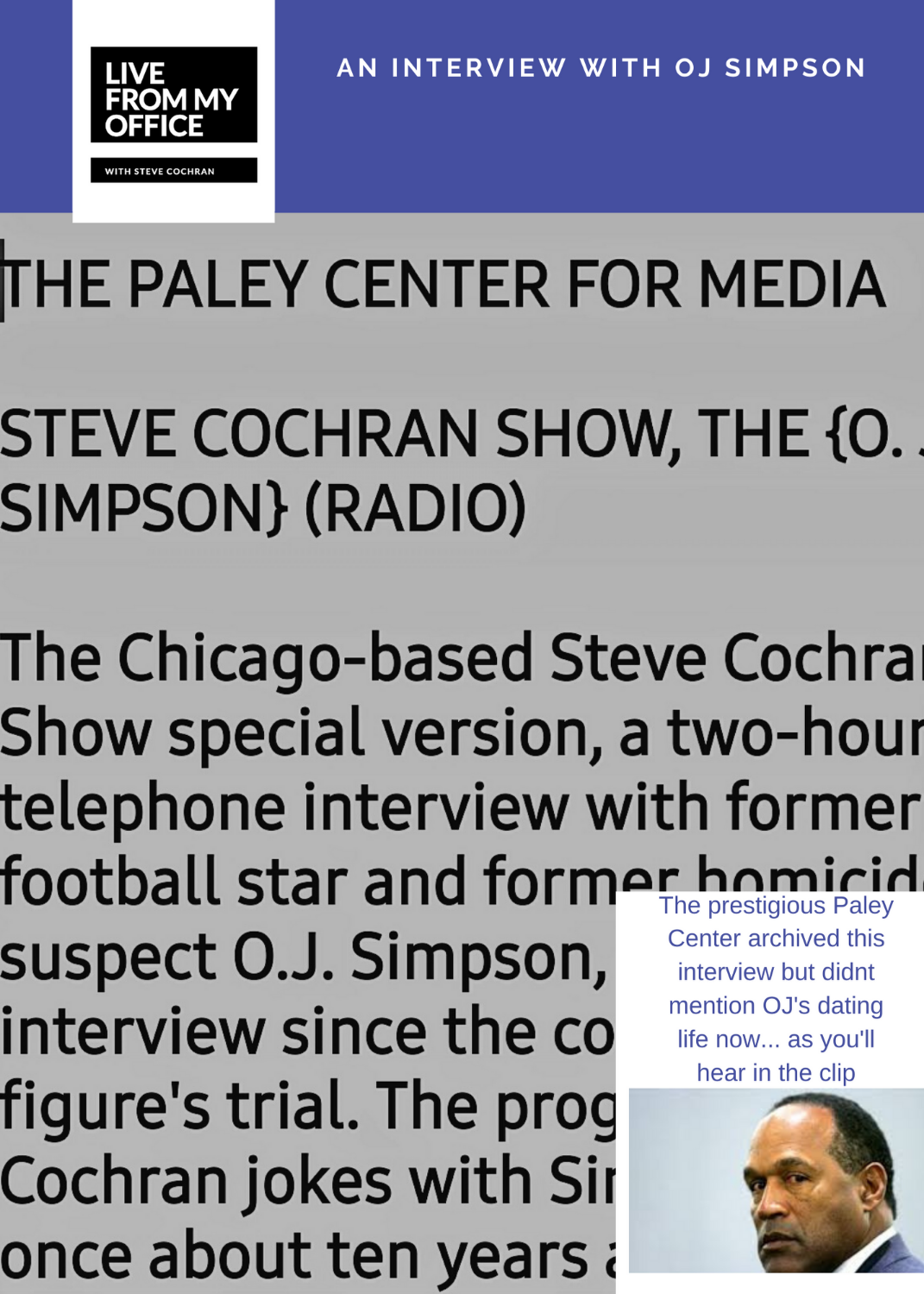 Classic Cochran: The OJ Simpson Interview