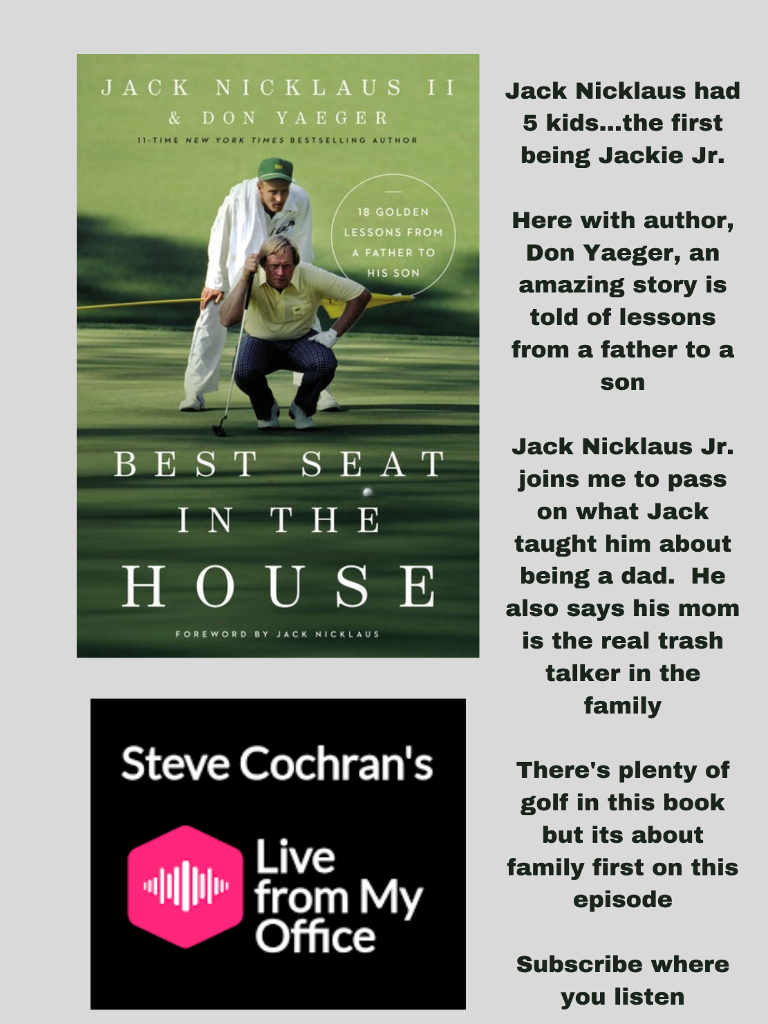 Best Seat in the House: Stories of Golf and Fatherhood