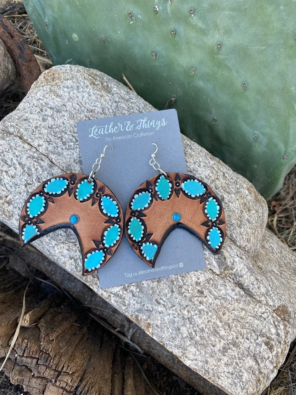Leather cheap western earrings