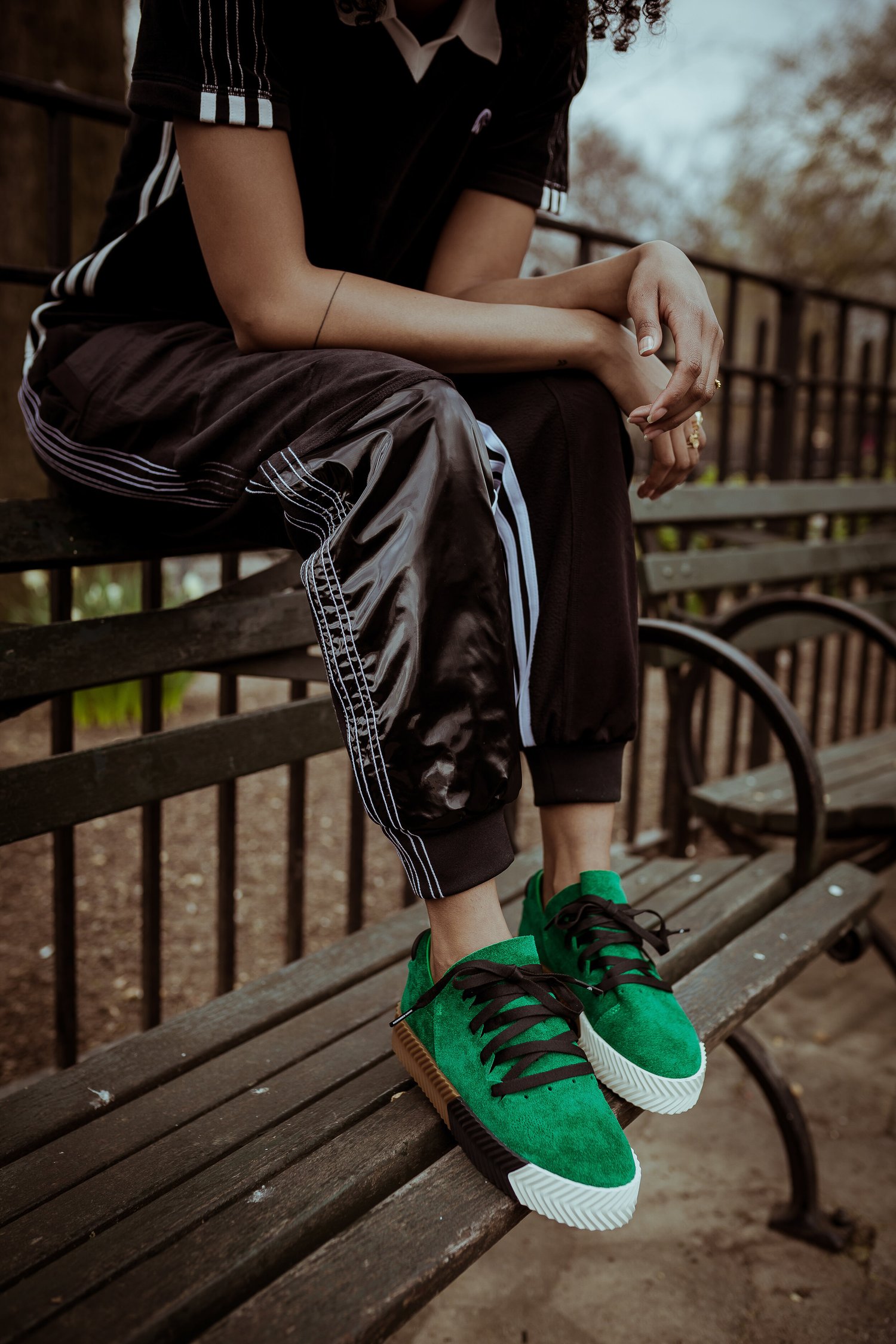adidas gazelle silver green womens Adidas AW Skate Super Alexander Wang Black White main image 1