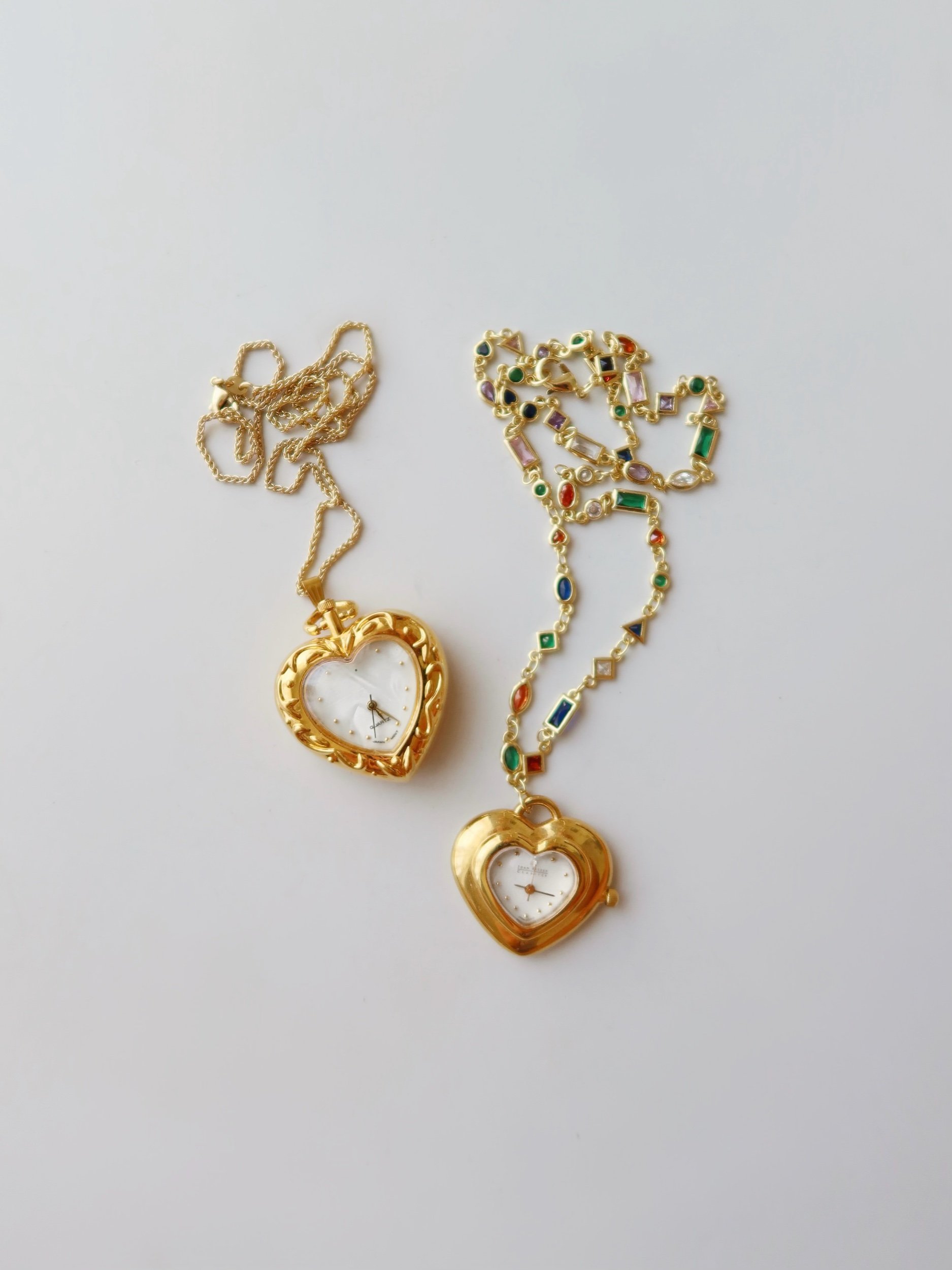 Vintage heart watch necklace