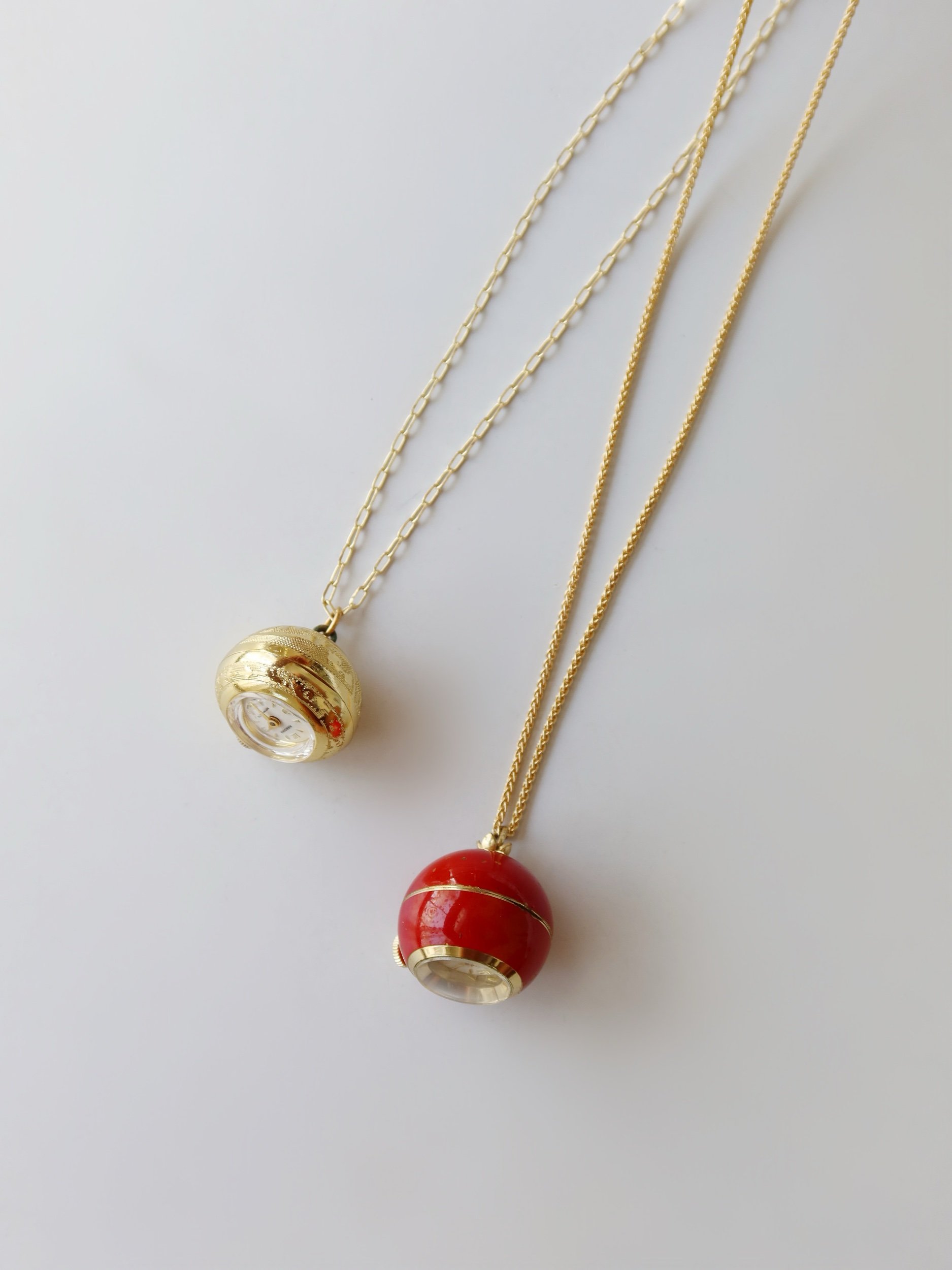 Vintage rare watch ball necklace