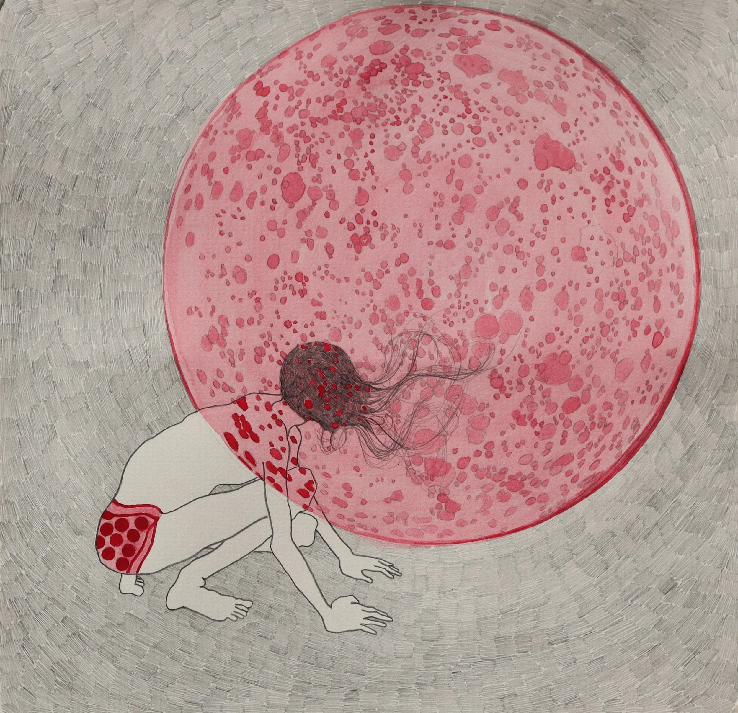 the red side of the moon_ pencil and water colour on paper37x38cm.JPG