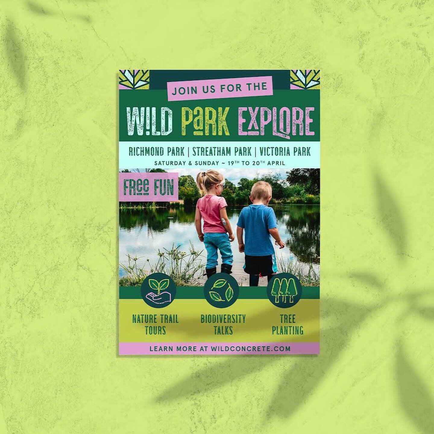 Wild Concrete event posters 🌱💚 

Wild Concrete is A non-profit dedicated to rewilding UK cities and connecting people with the natural world 🌍 Helping both people and the planet 🍃

To read more about the inspiration behind this project go to my w