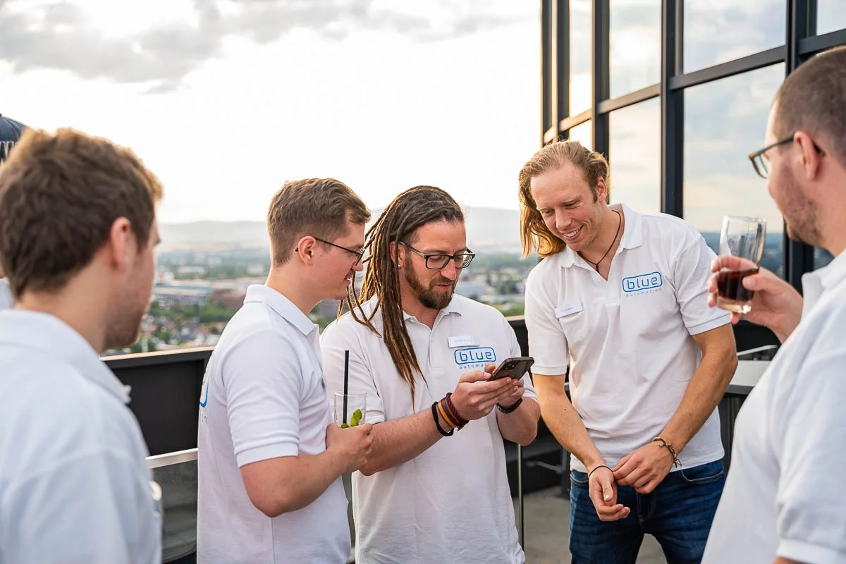  Afterwork über den Dächern Frankfurts beim Firmenevent der Firma Blue Automation 