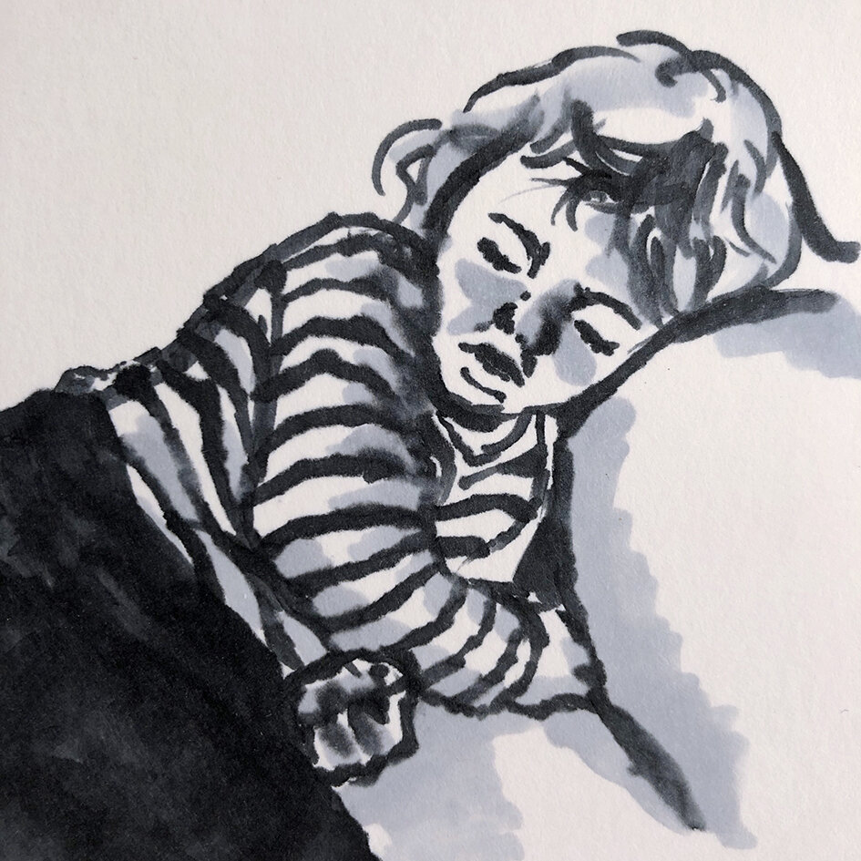 Unscheduled nap (marker) 26x26cm