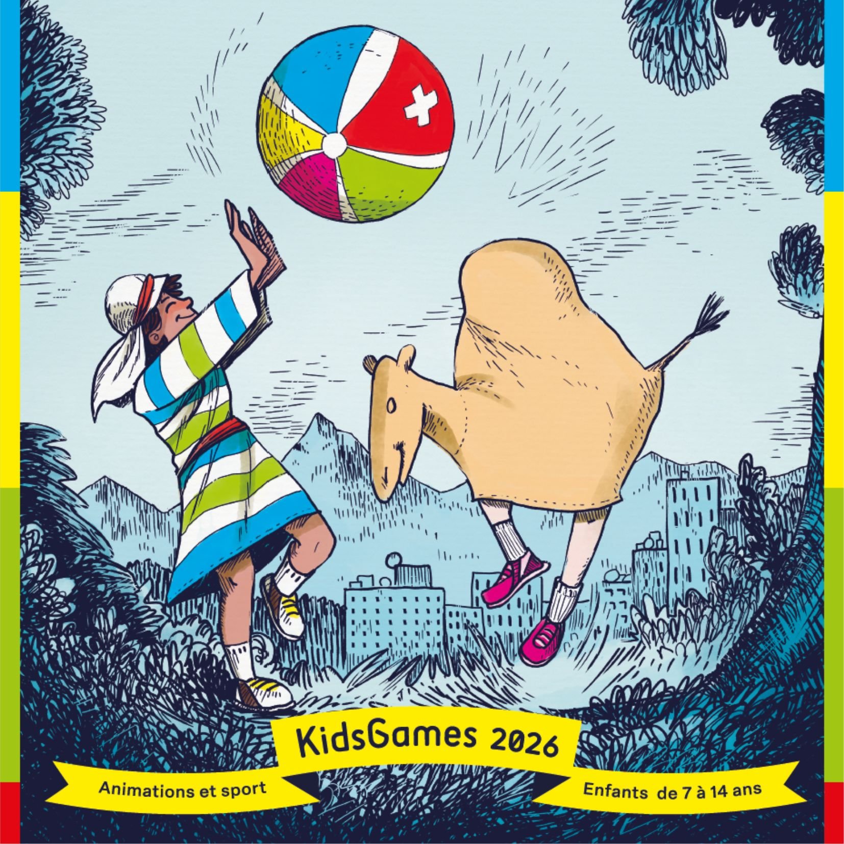 Enfants jouant au ballon