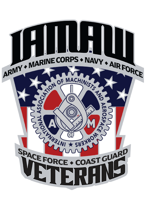 Emblem honoring veterans of the Army, Marine Corps, Navy, Air Force, Space Force, and Coast Guard, with a central gear and wrench surrounded by stars and text.