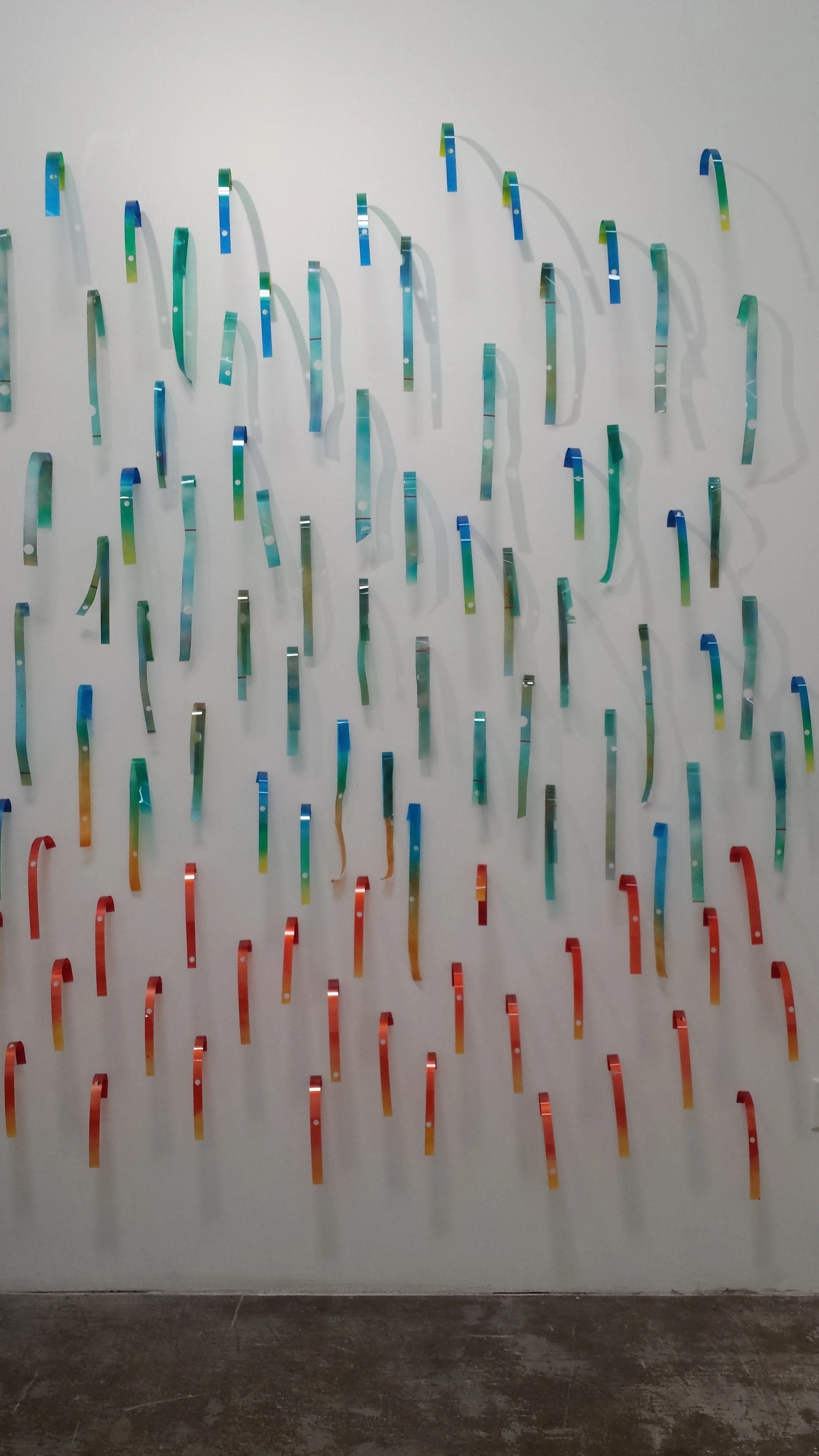 Fire Ecology. Interactive Installation at Galeria Regina, Houston. Spray enamel on transparent acetate and pins. 2014..jpg