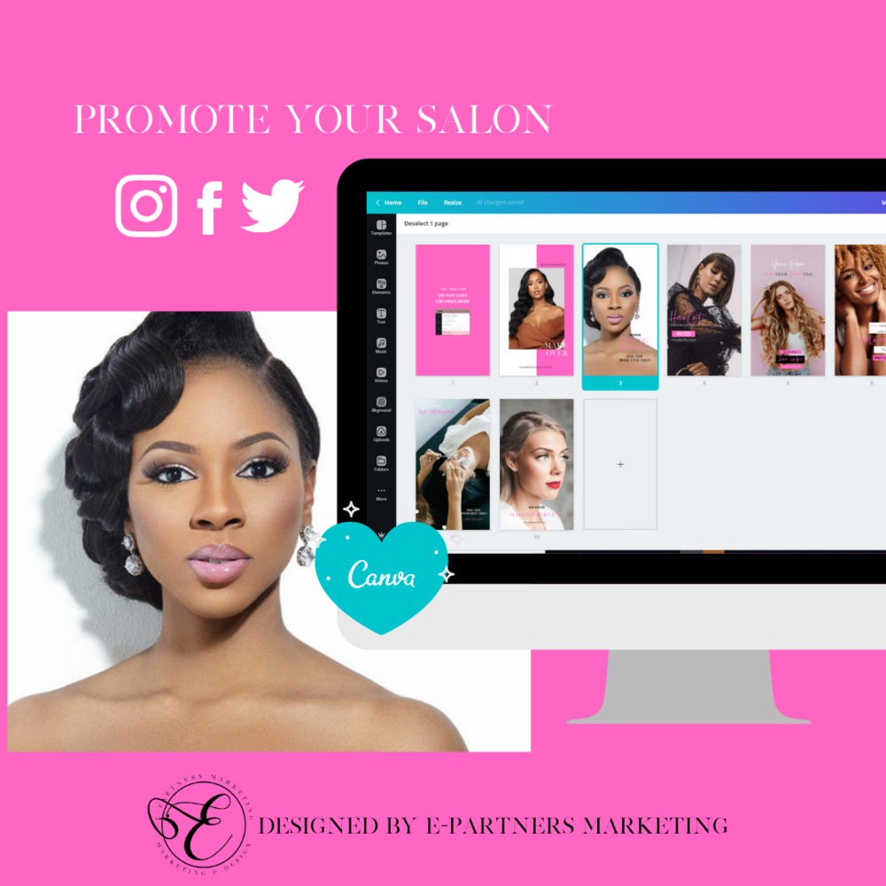 Beauty Salon Social Media Pack — E-Partners Marketing