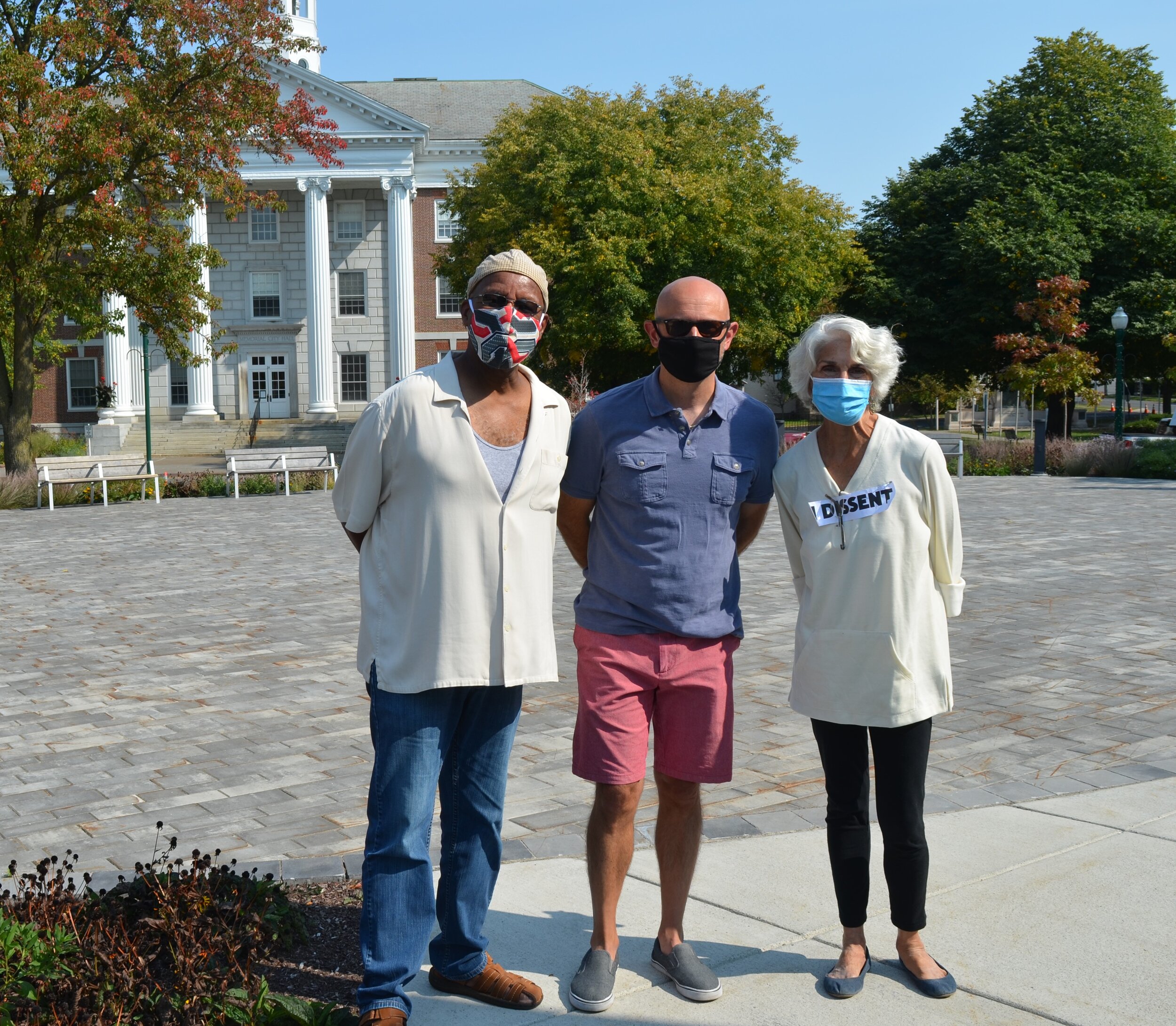  Jack Hardy, HTCJP board member, Jimmy Giannettino, City Councilor, and Gilda Brower, HTCJP Vice-Chair 