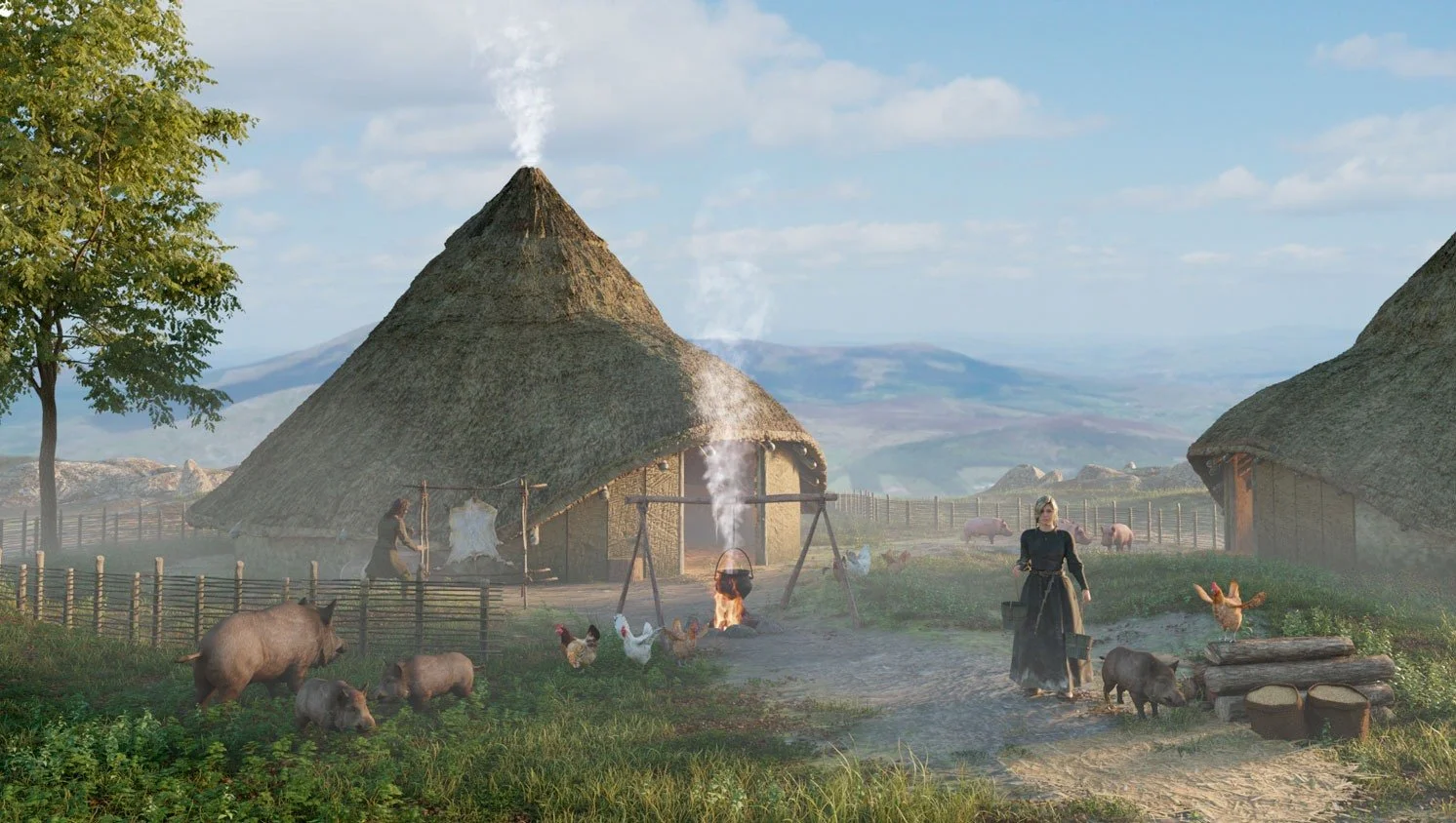 🔥🐖 When the Iron Age comes alive… 🐓✨
Last weekend’s Mindful Moment had us imagining the sights, sounds, and smells of an Iron Age settlement… and our illustrator Mark Hoyle turned that vision into reality!
From the crackle of