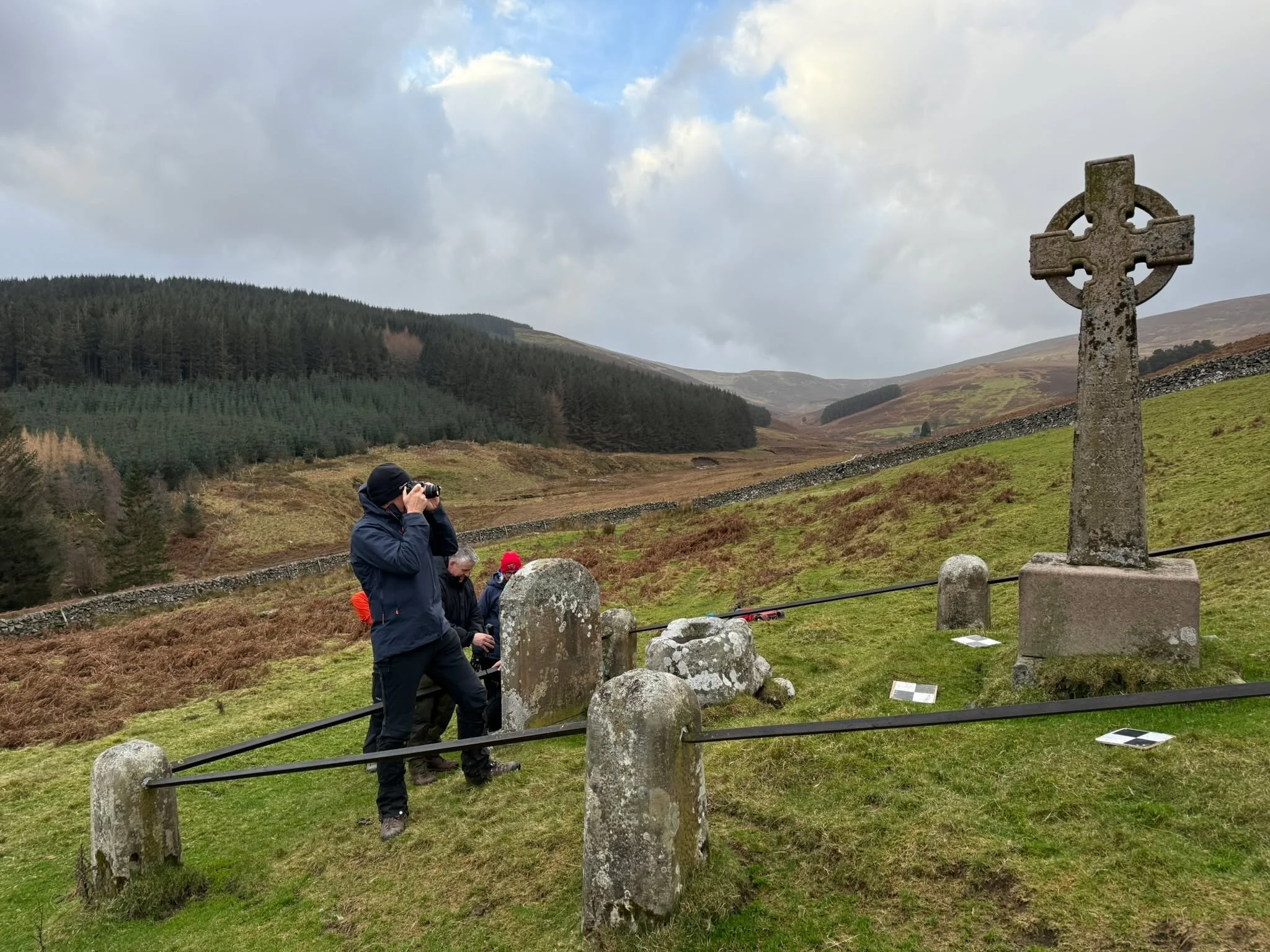 Participants worked with members of AOC&rsquo;s survey team to record a cluster of carved stones located at Kirkhope in Manor Valley, south of Peebles in late 2025 as part of the Uncovering the Tweed project. Find out more on the recently published @