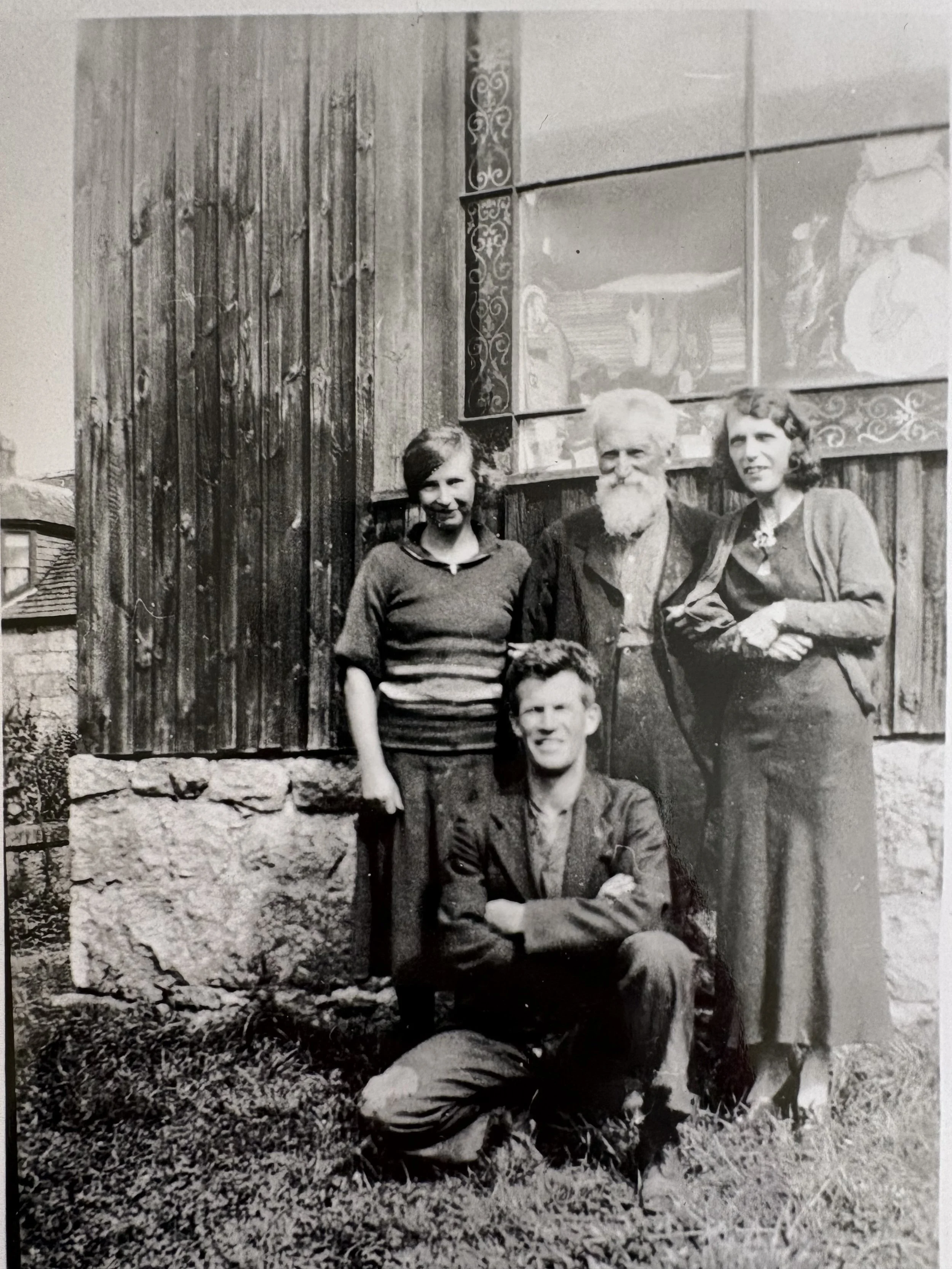 Souter, daughter, son, family friend, outside Shop.jpeg