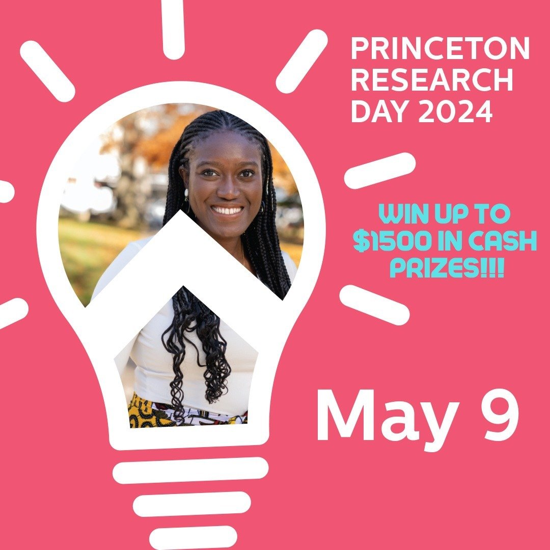 Save the date for Princeton Research Day: May 9, 2024! 

Explain your research or creative work in 3 minutes or less for a chance to win prizes of up to $1500 at #PRD24. Start planning your presentation now! Submission portal opens April 3rd. researc