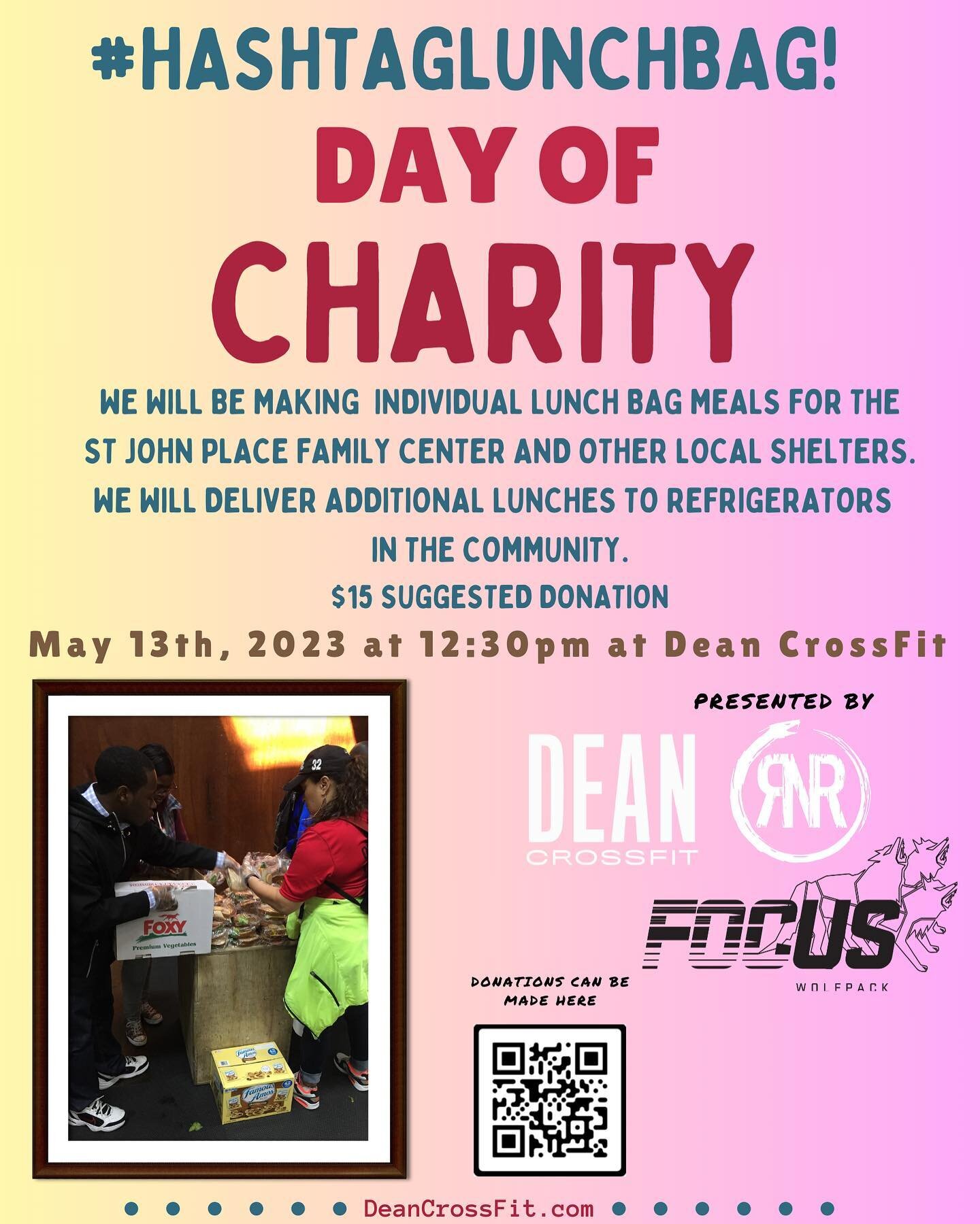 On May 13th, the Dean Family will be coming together to give back to our community.

Come and volunteer your time to help make sandwiches to feed the hungry! Dean has partnered up with #hashtaglunchbag again , and will be making bagged lunches that w