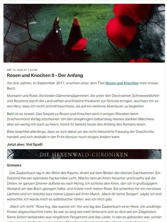 Lest den Anfang von Rosen und Knochen II