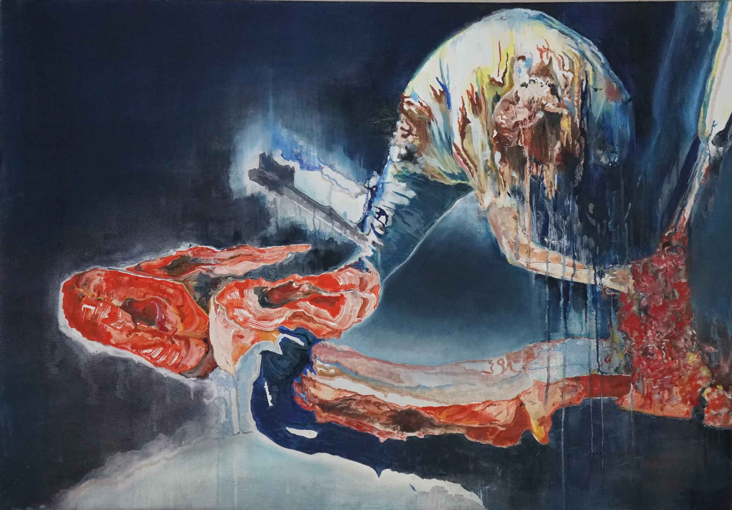 “Meat Your Maker”, 2015, oil on canvas, 70 x 100 cm (27 ⅗ x 39 ⅜ in), private collection