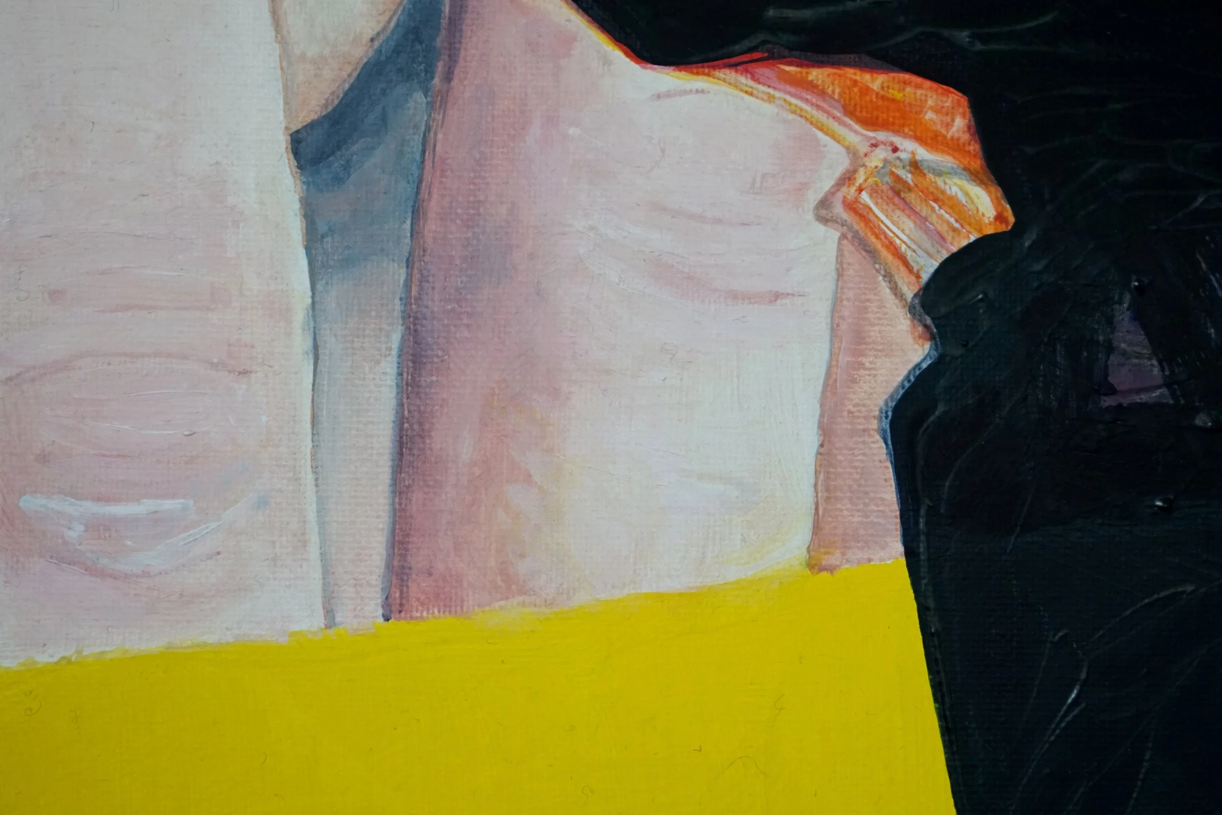 “No Junk Promise”, 2018, oil on canvas,
60 x 60 cm (23 ⅗ x 23 ⅗ in), detail