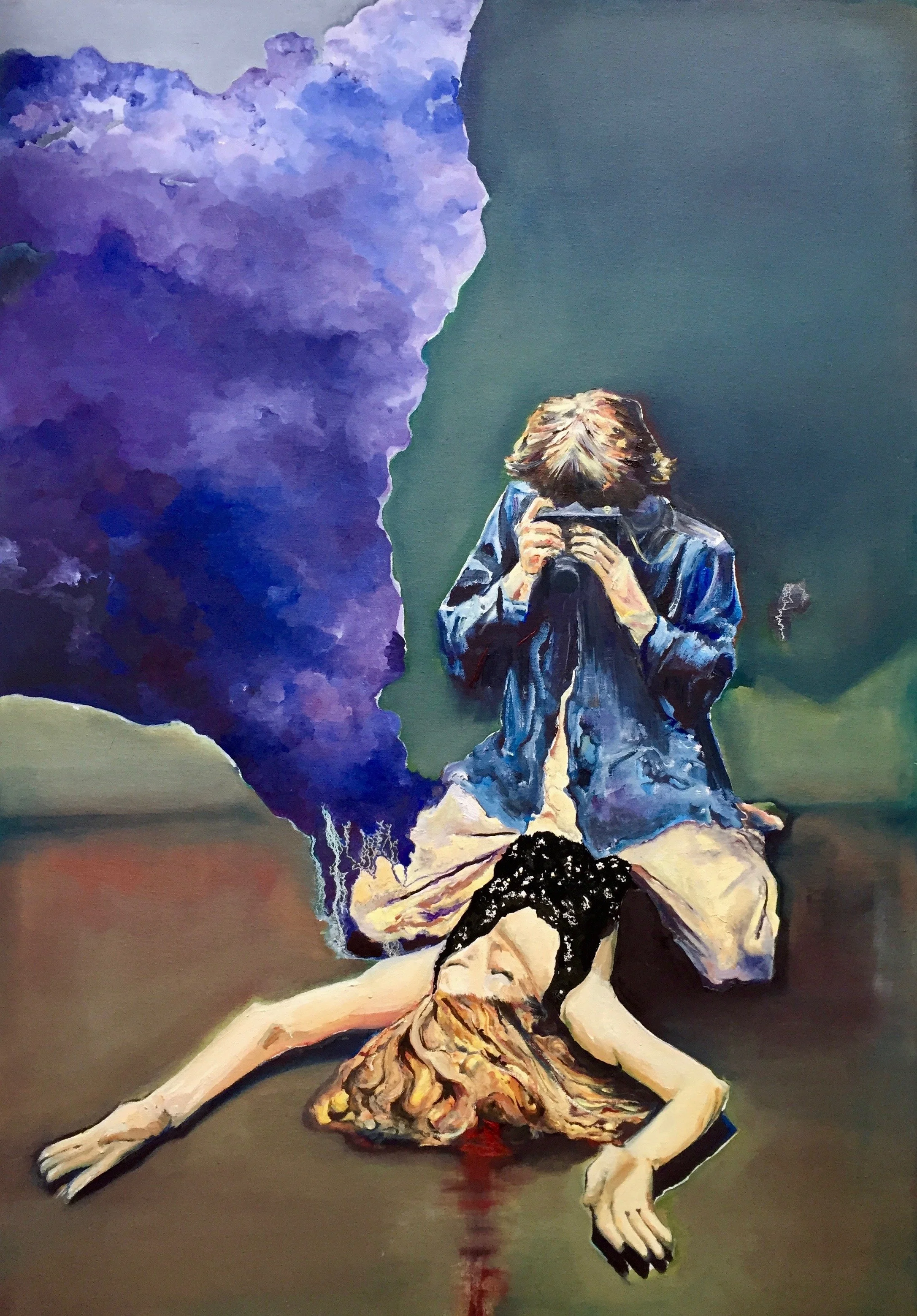 “Shoot”, 2015,
oil on canvas,
100 x 70 cm (39 ⅜ x 27 ⅗ in)