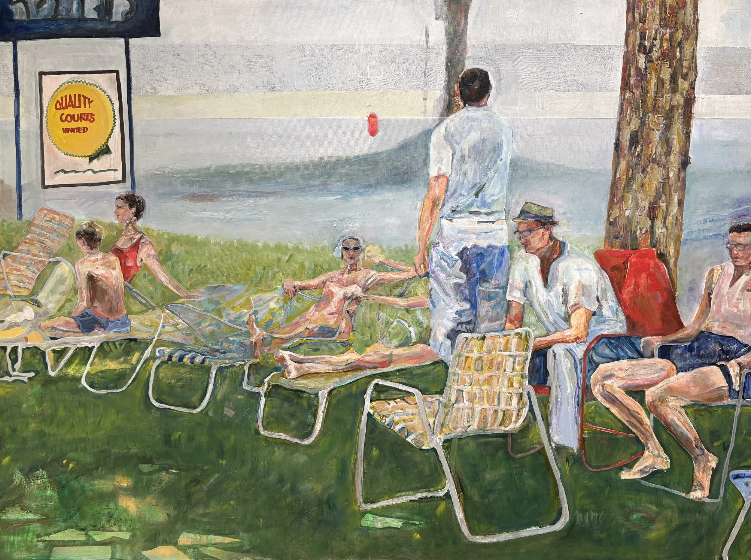 “At the Beach”, 2026, oil on canvas, 90 x 120 cm (35 ⅖ x 47 ⅕ in)