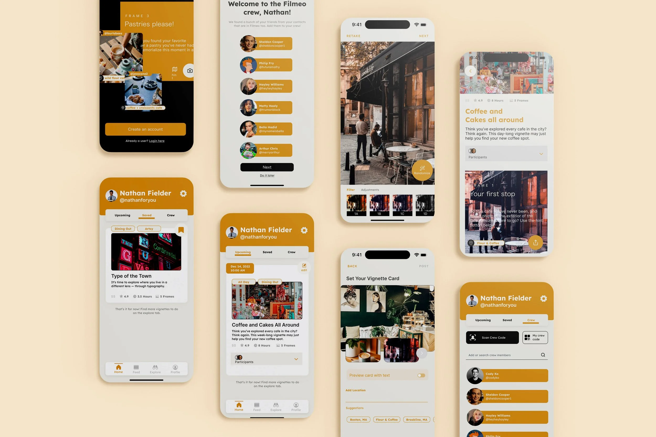 Selected screens from the application.