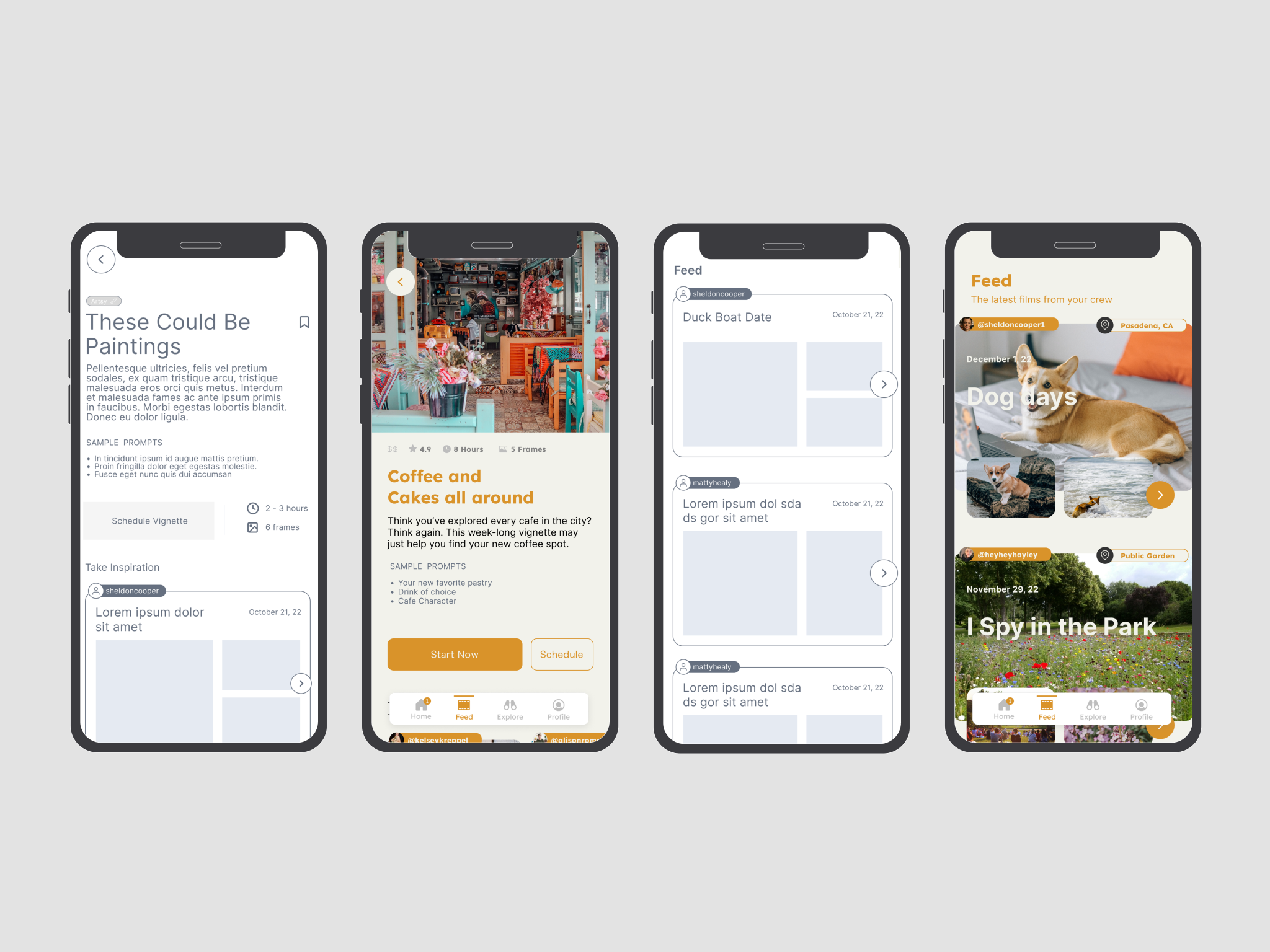 Comparison of low-fidelity wireframes to final wireframes.
