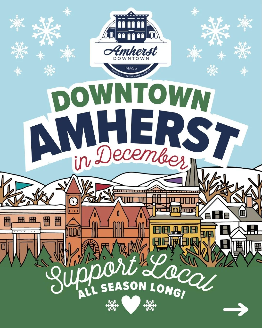 ๐๏ธ Is it that time of year already? ๐โ๏ธ More details to come as we savor the #Fall but save-the-date for these #Winter holiday traditions in #Amherst!
๐๏ธโค๏ธ Sat. 11/29 - Small Business Saturday + Shop Local All Week Long + Invest in your community