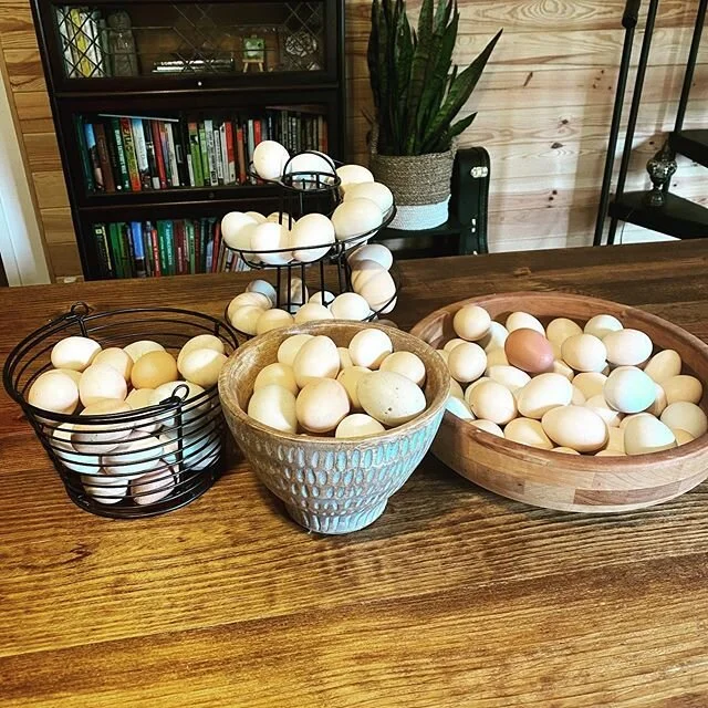 Let us know if you need some eggs. $2 for six. We also accept trades.
