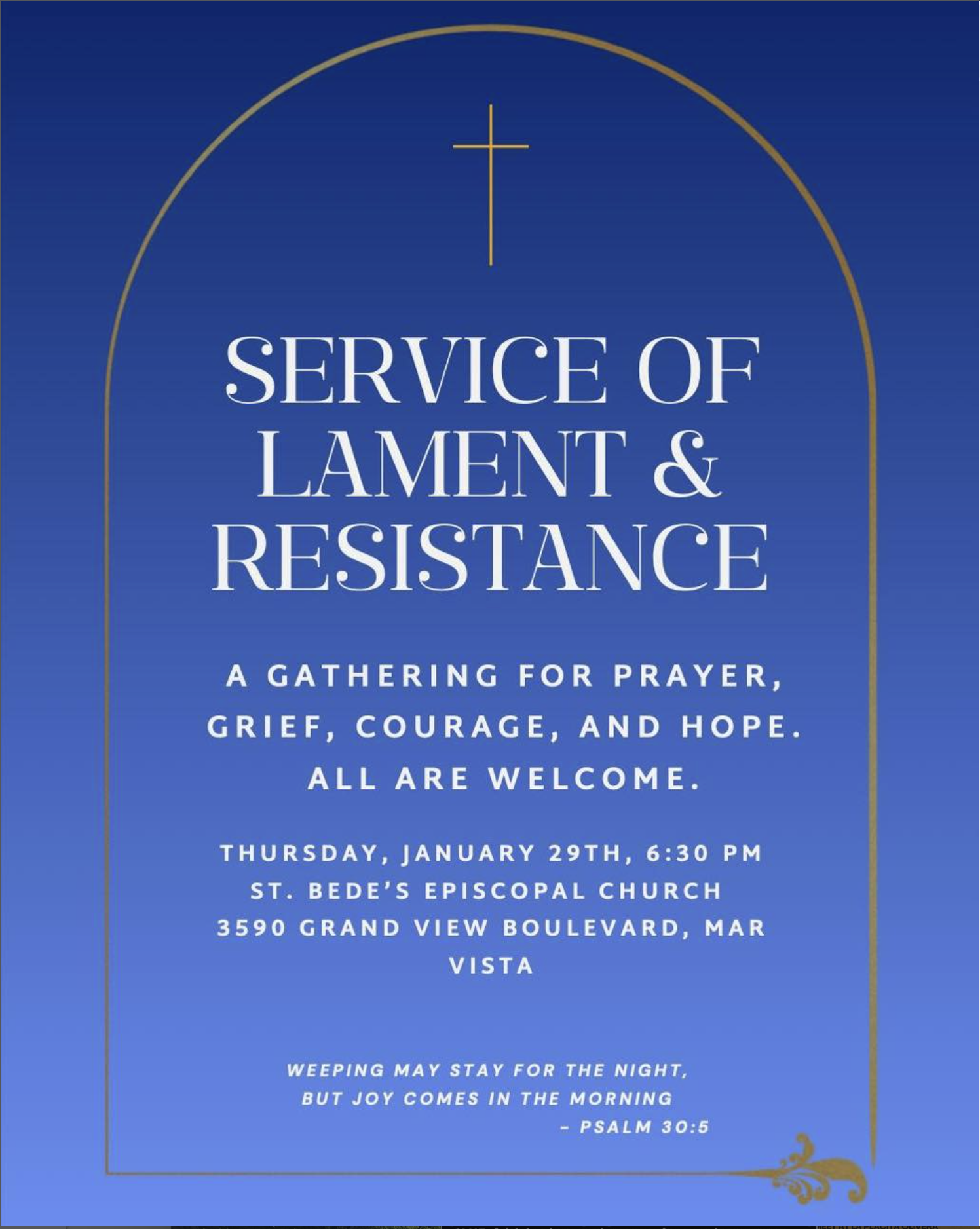 Service of Lament &amp; Resistance. 