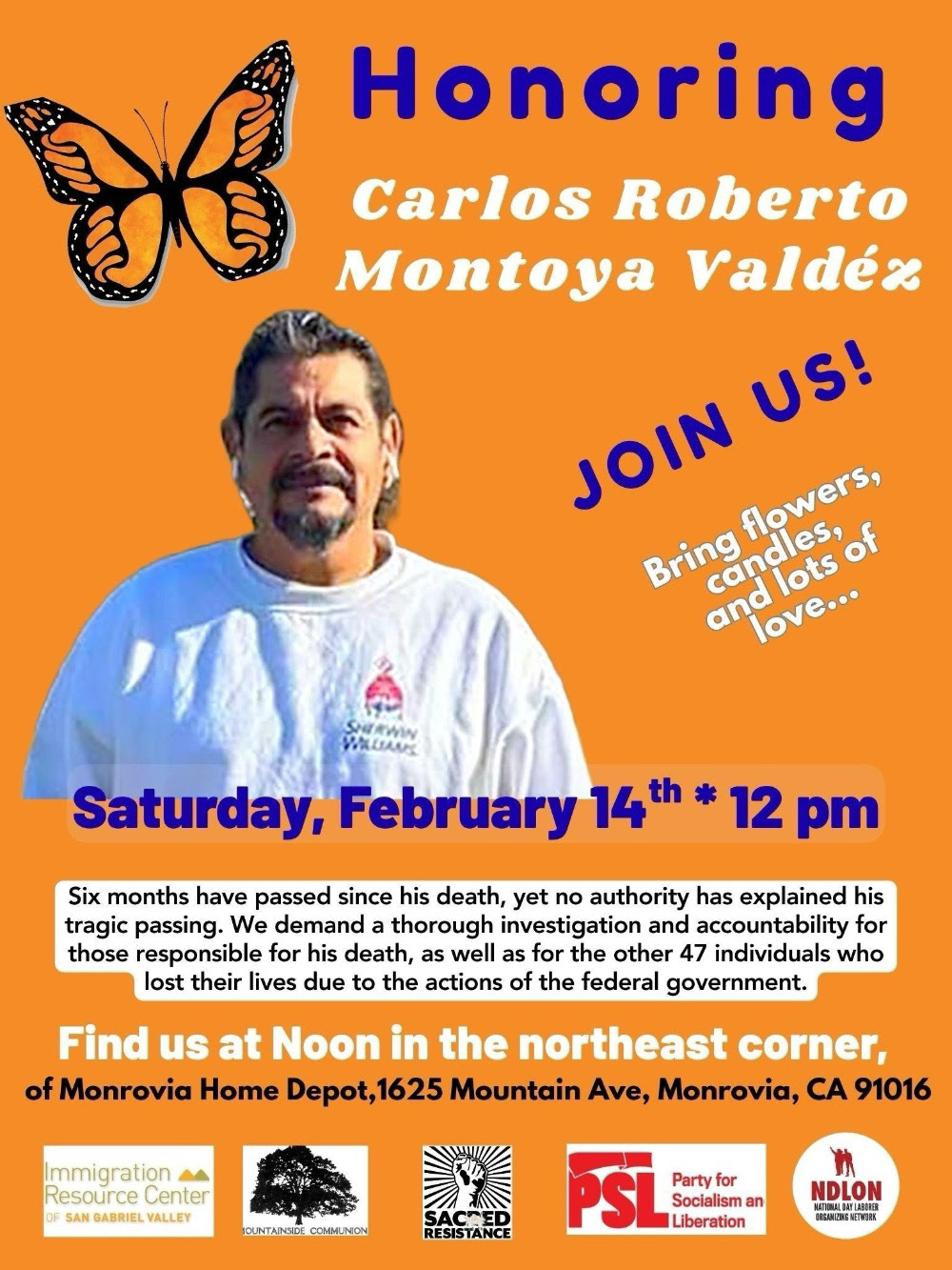 Action Honoring Carlos Roberto Montoya Valdez
