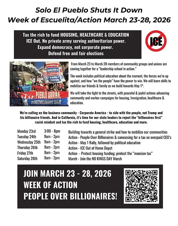 Solo El Pueblo Shuts It down, Week of Escuelita/Action