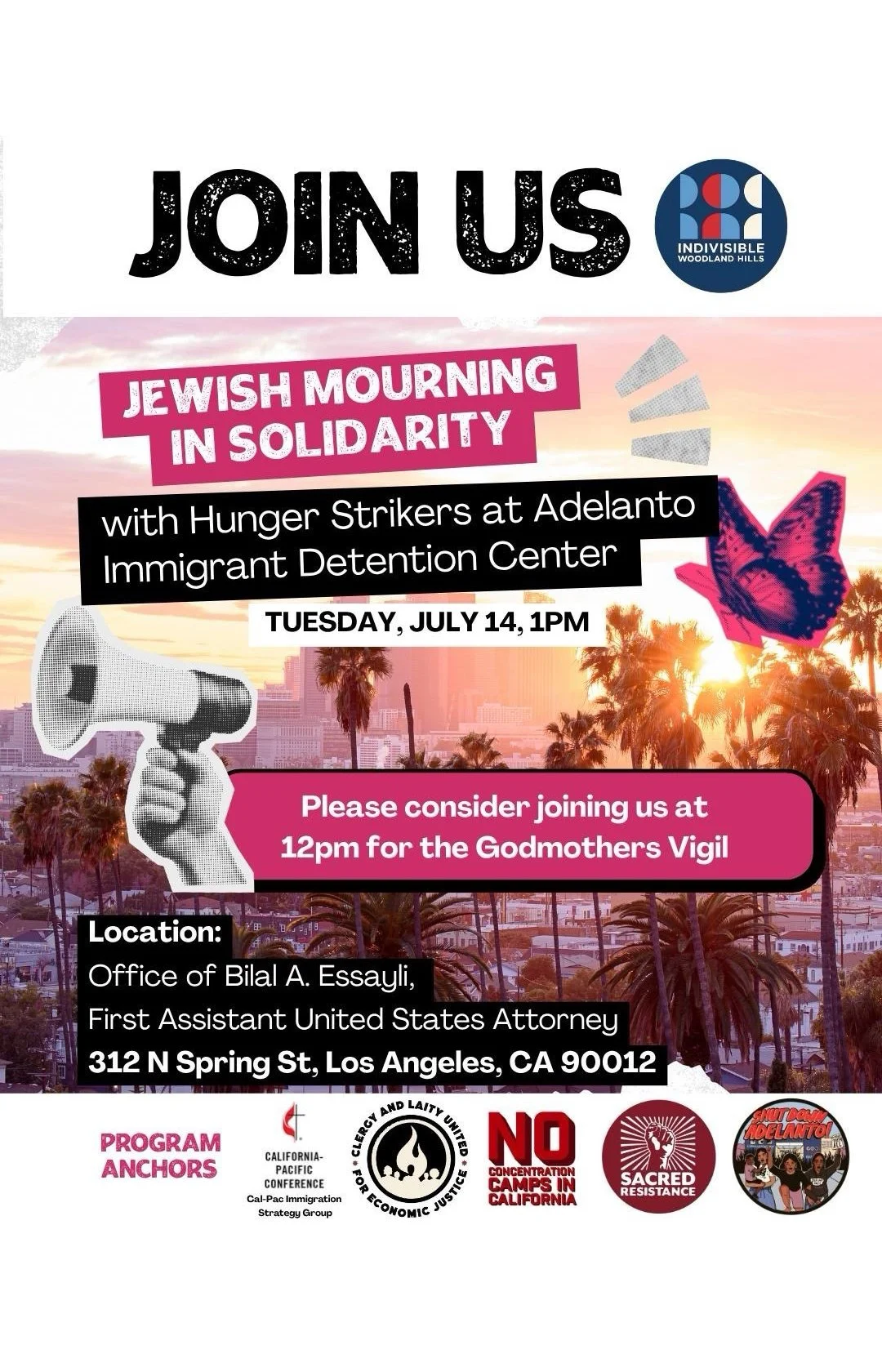 Jewish Mourning in Solidarity with Hunger Strikers at Adelanto Immigration Detention Center
