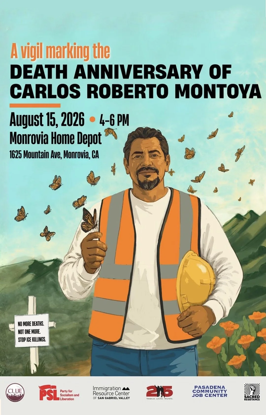 A vigil marking the death anniversary of CARLOS ROBERTO MONTOYA