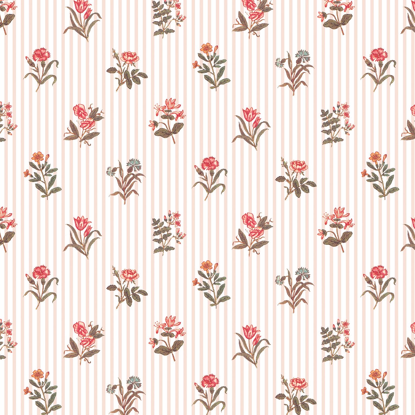 WHLAF 657 08 Petite Botanique Stripe in Colorway Rose