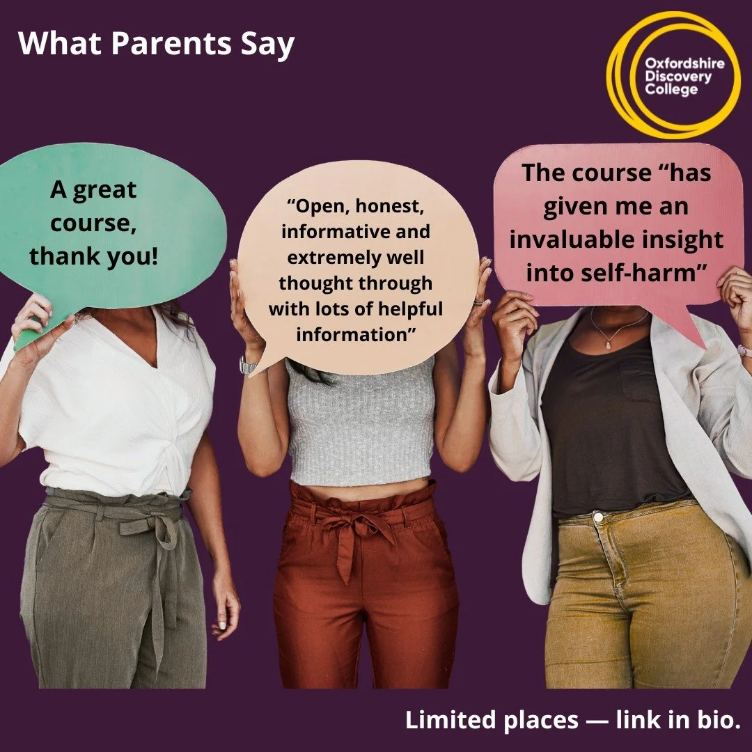 Hearing from parents who&rsquo;ve joined our parent programmes means everything to us.

If you&rsquo;re supporting a young person who is self-harming, you don&rsquo;t have to do it alone.

Our next 5-week live online programme starts soon, small grou